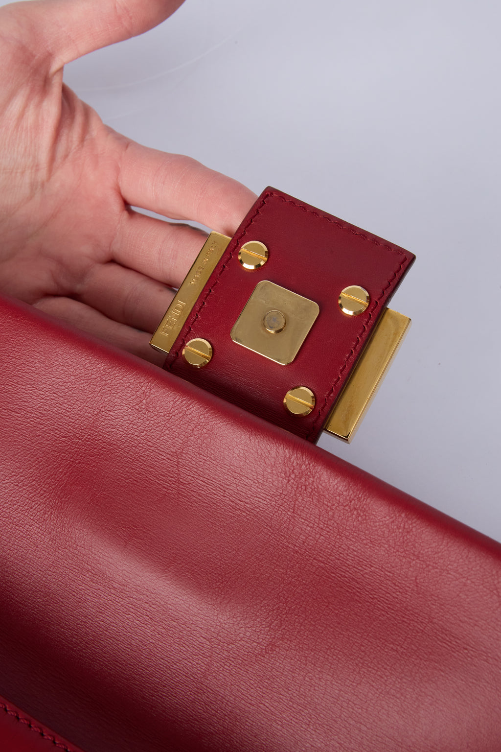 FENDI RED LEATHER BAGUETTE