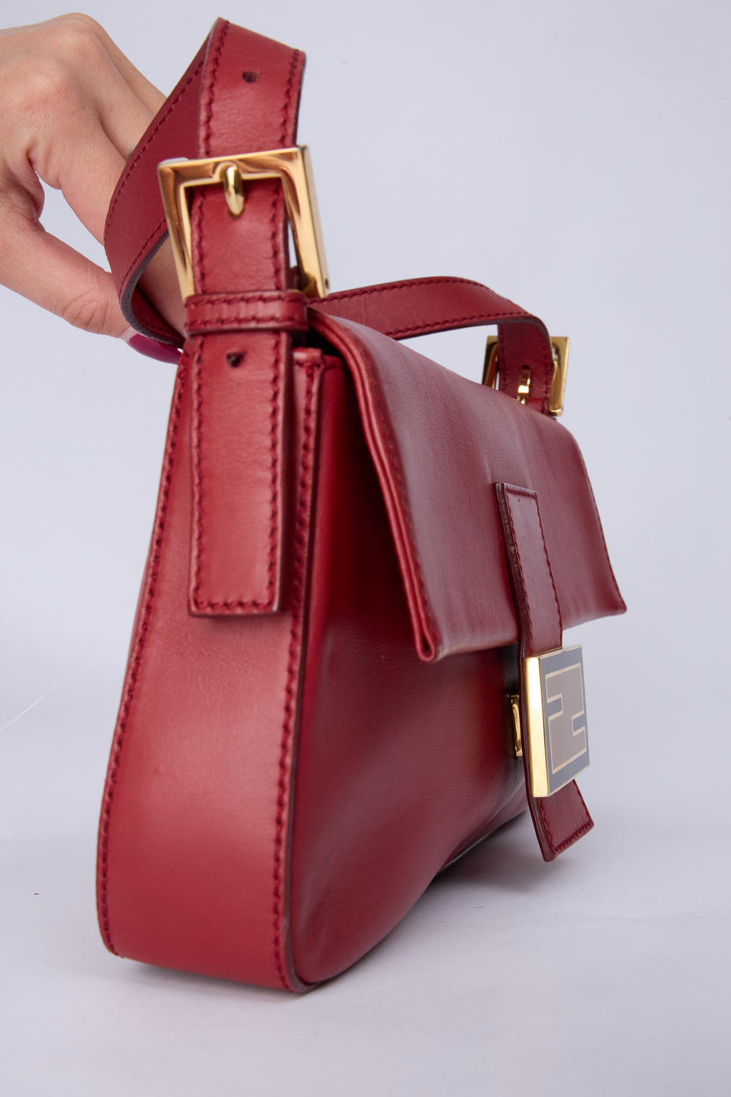 FENDI RED LEATHER BAGUETTE