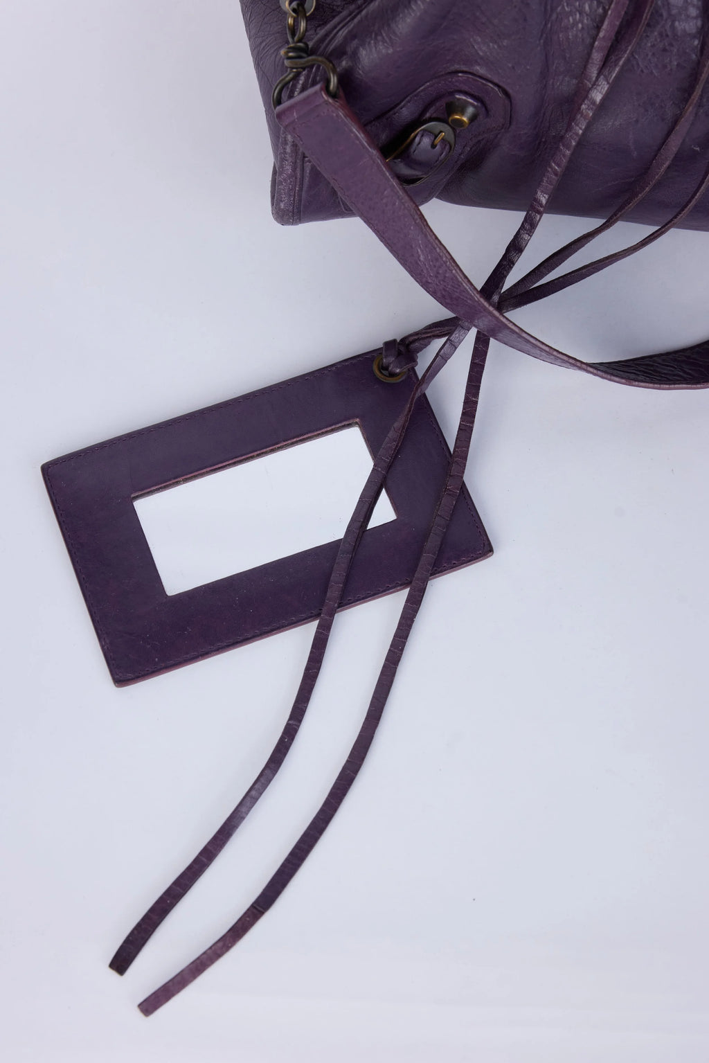 BALENCIAGA PURPLE  MOTOCROSS CLASSIC CITY SHOULDER BAG