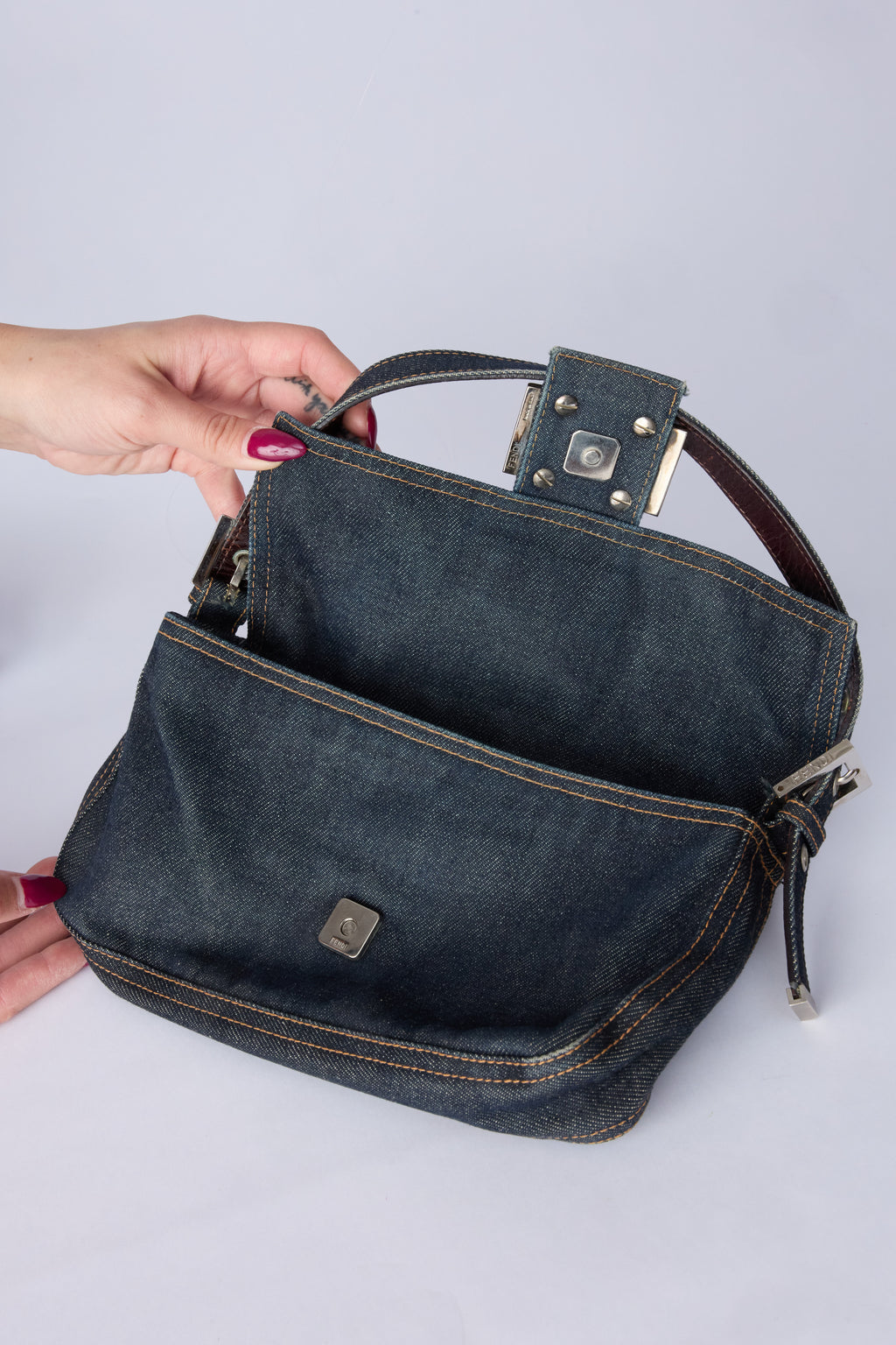FENDI DENIM BAGUETTE