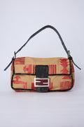 FENDI RAFFIA BEADED BAGUETTE