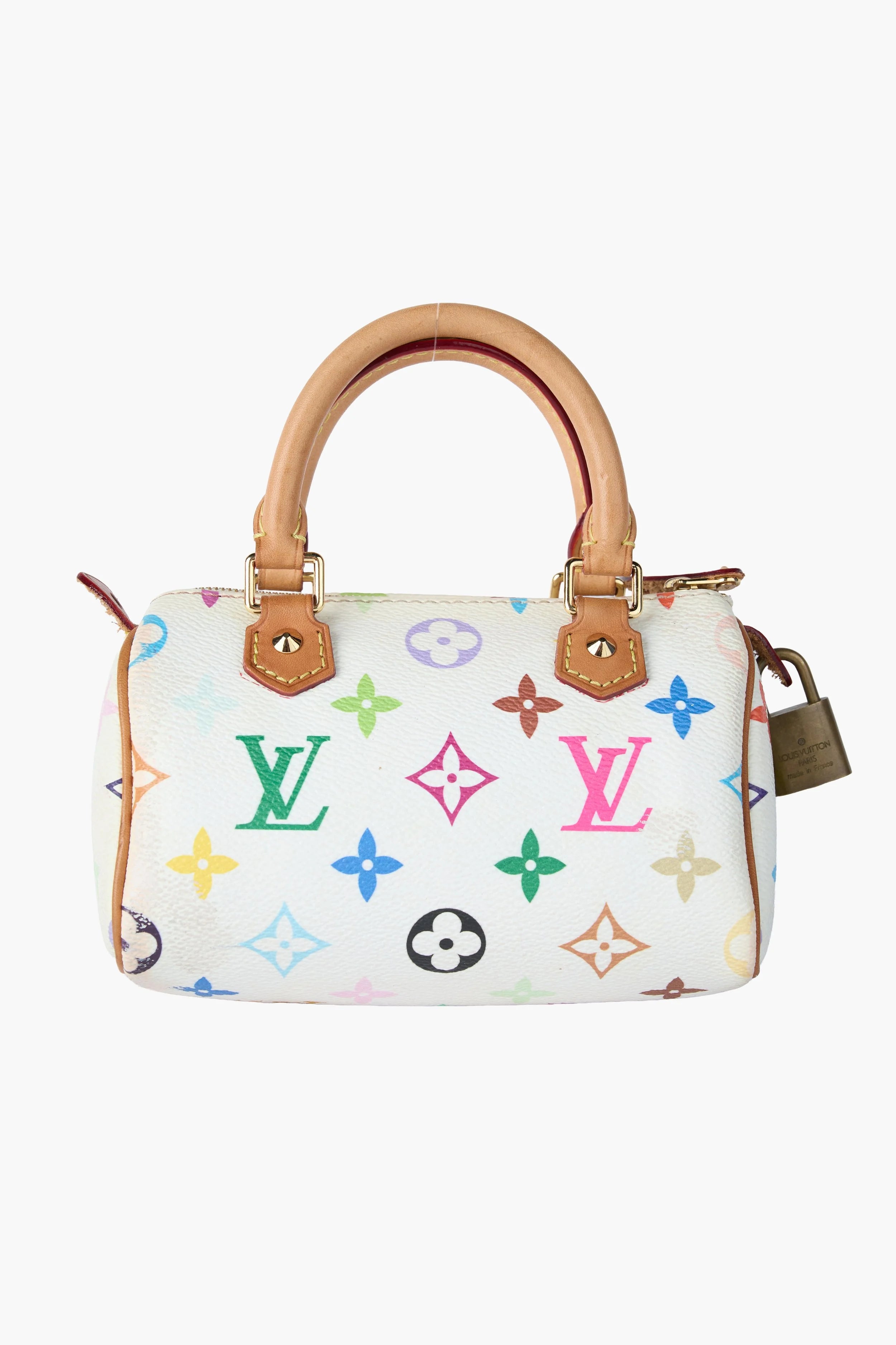 Louis Vuitton White Multicolor Nano Speedy