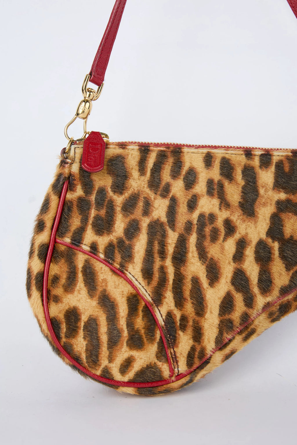 DIOR LEOPARD PONYHAIR MINI SADDLE