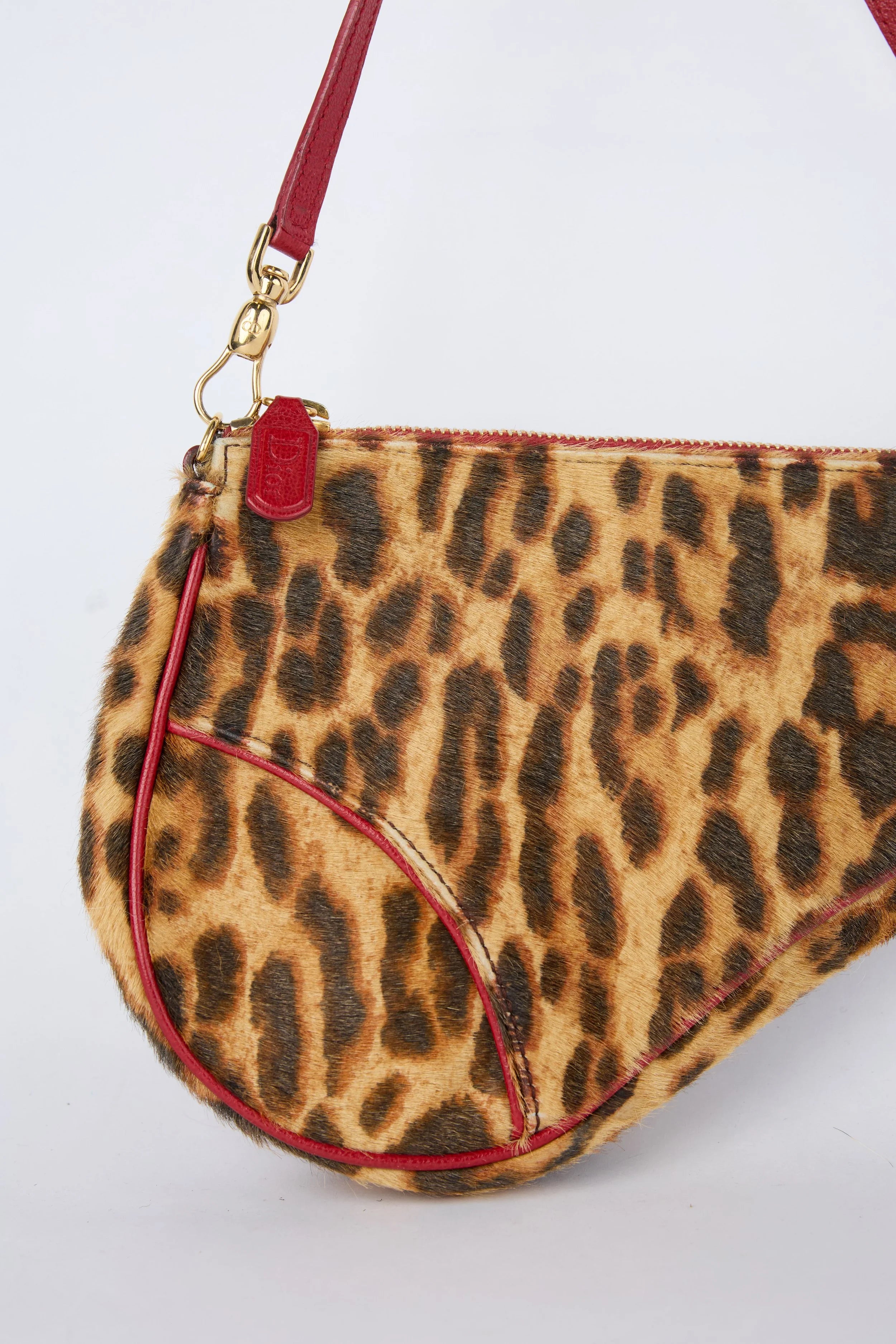 DIOR LEOPARD PONYHAIR MINI SADDLE