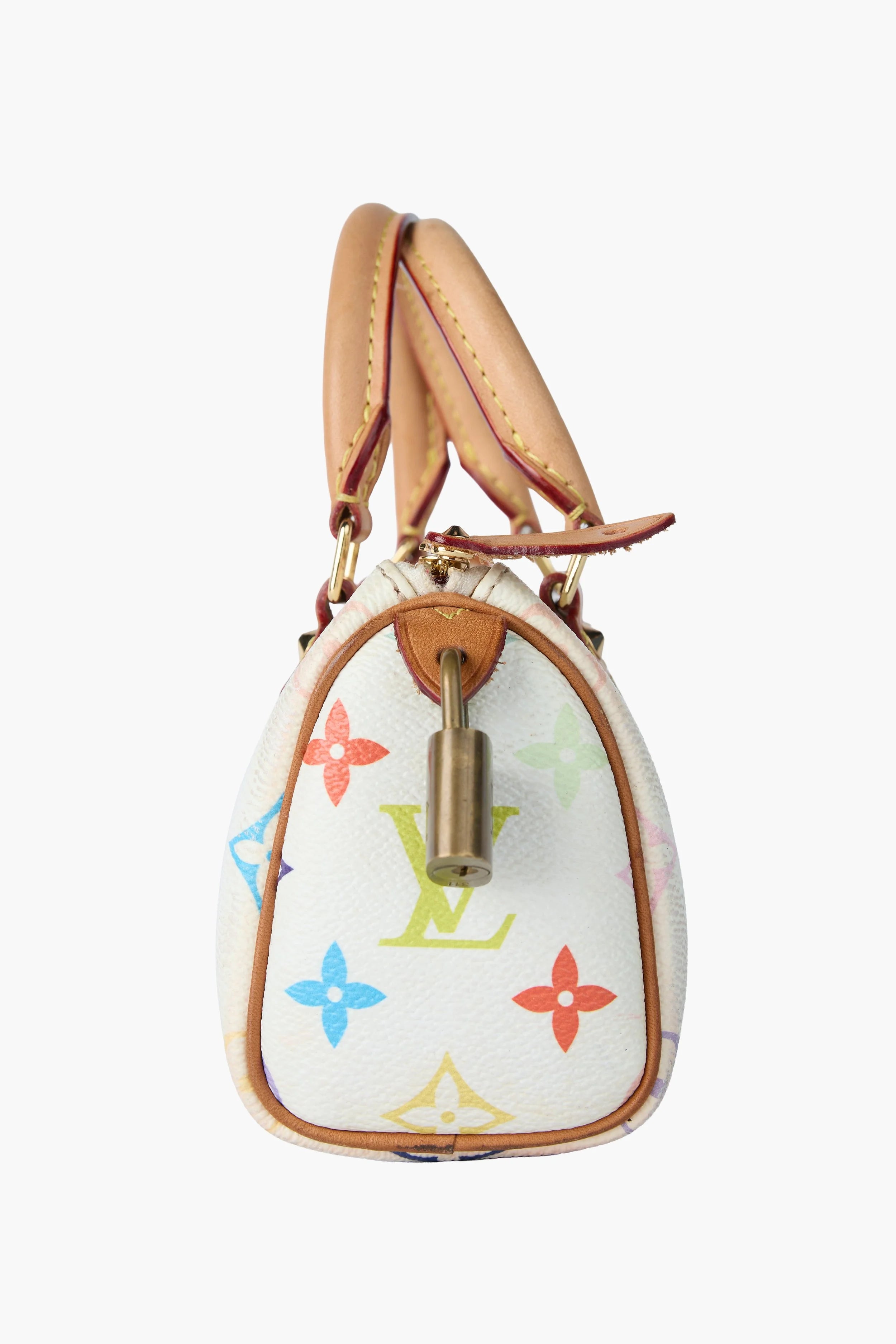 Louis Vuitton White Multicolor Nano Speedy