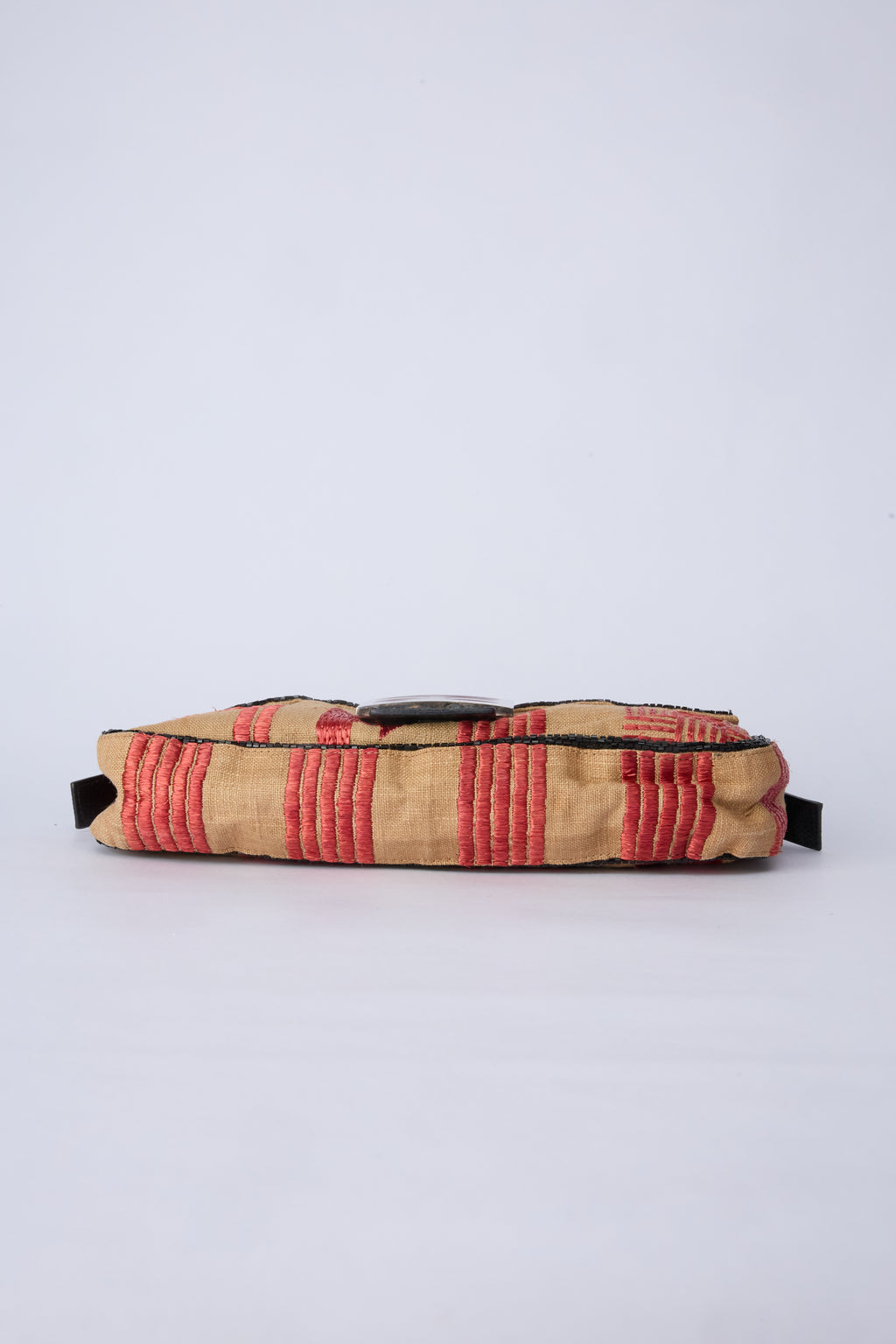 FENDI RAFFIA BEADED BAGUETTE