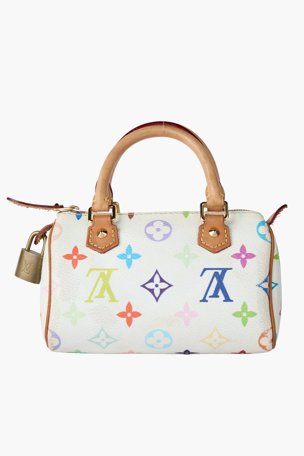 Louis Vuitton White Multicolor Nano Speedy