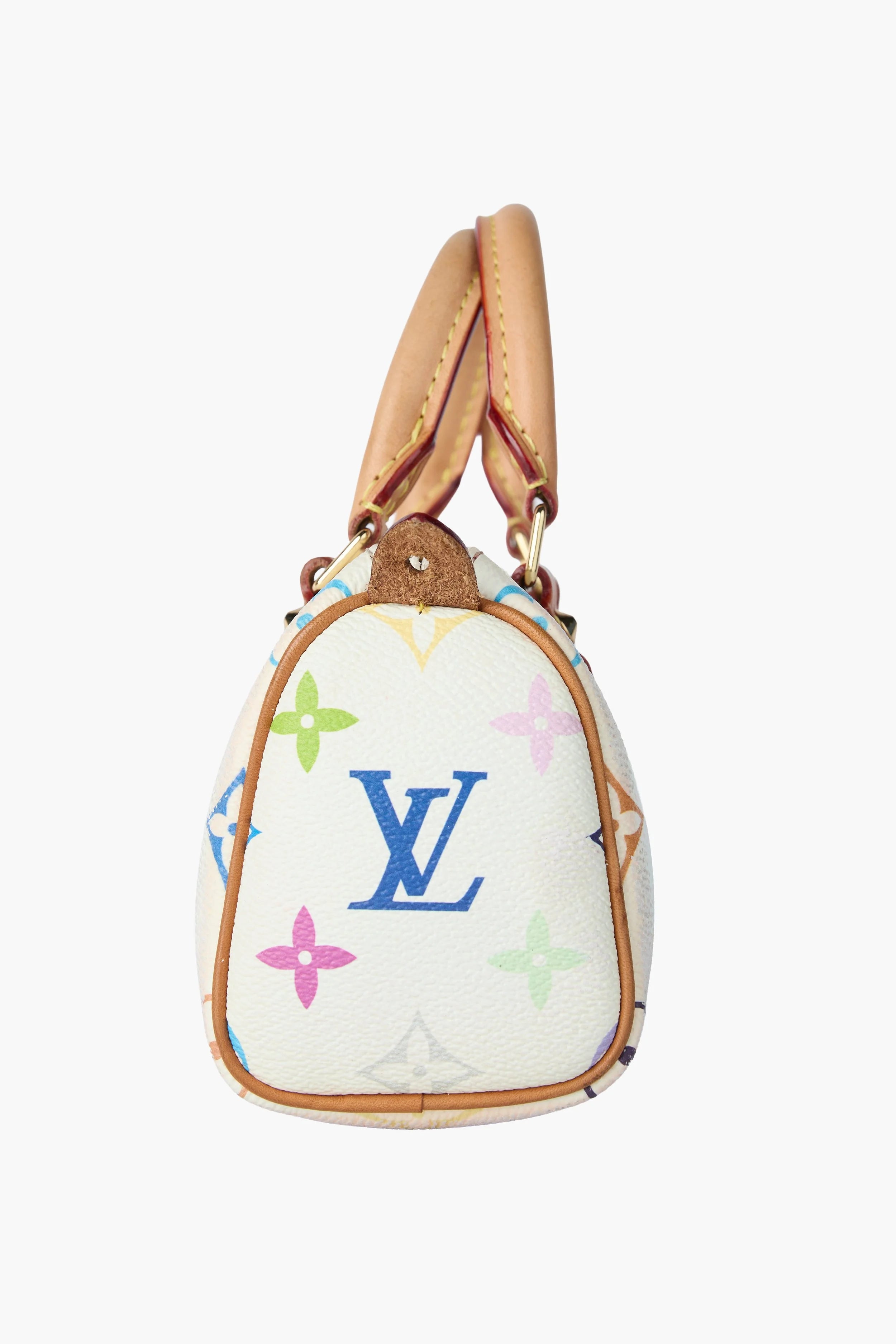 Louis Vuitton White Multicolor Nano Speedy