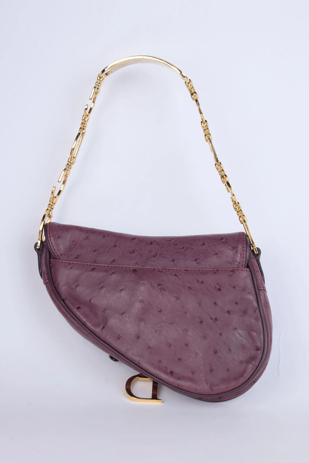 RARE DIOR OSTRICH PURPLE MINI SADDLE