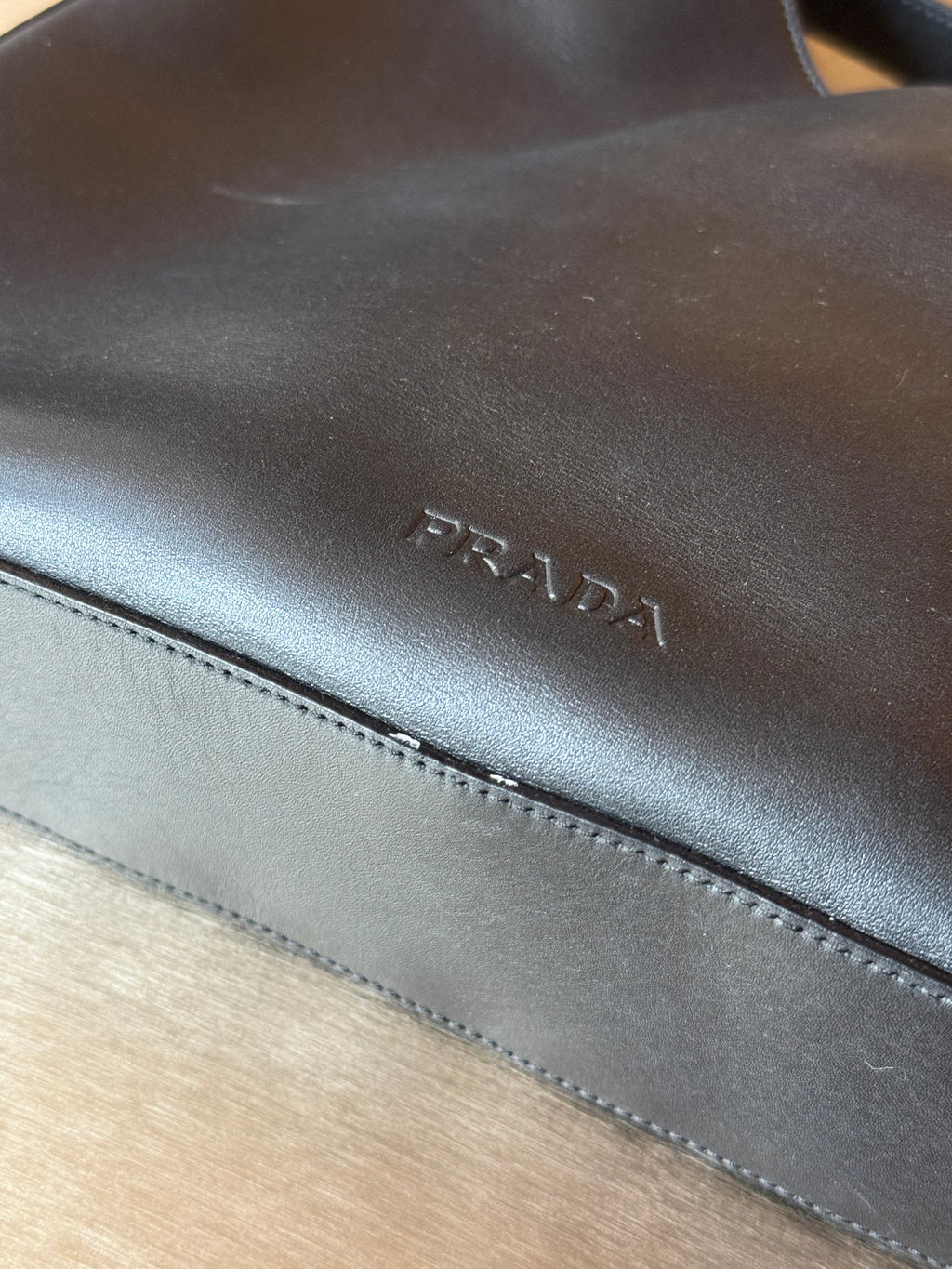 PRADA BLACK ASYMMTERICAL BAG