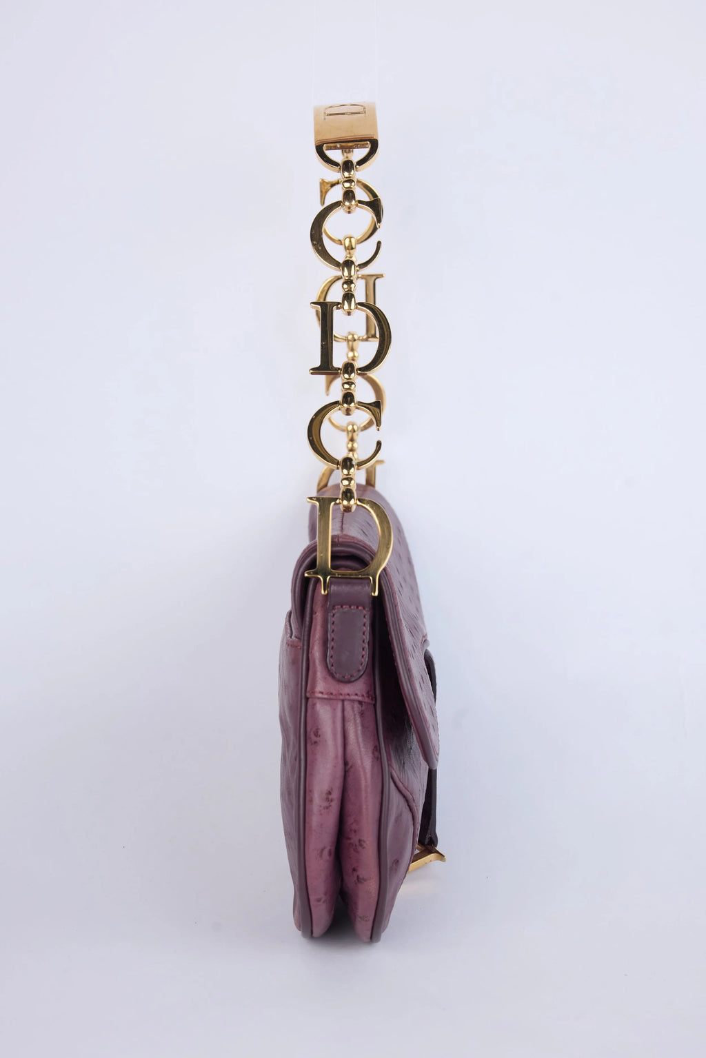 RARE DIOR OSTRICH PURPLE MINI SADDLE