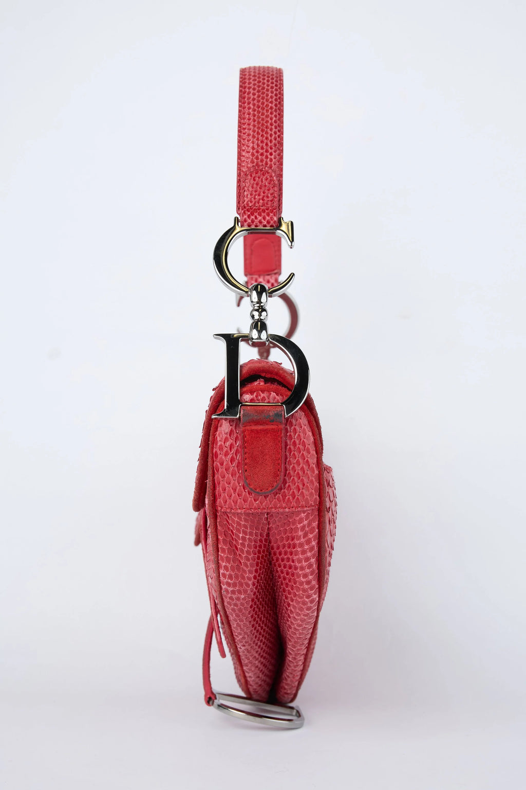RARE DIOR RED PYTHON SADDLE