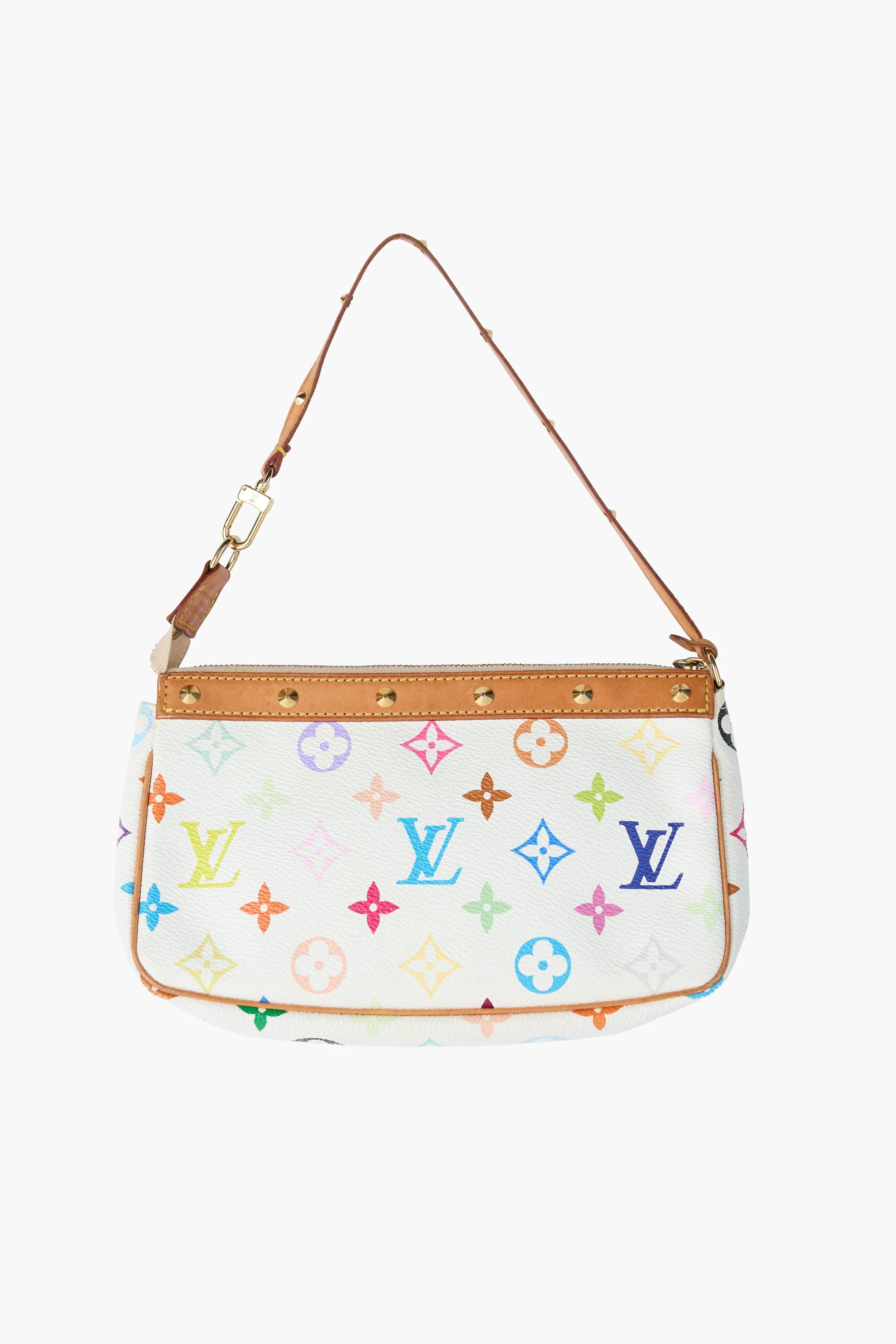 Louis Vuitton White Multicolor Murakami Pochette