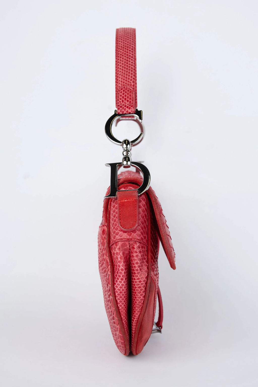 RARE DIOR RED PYTHON SADDLE