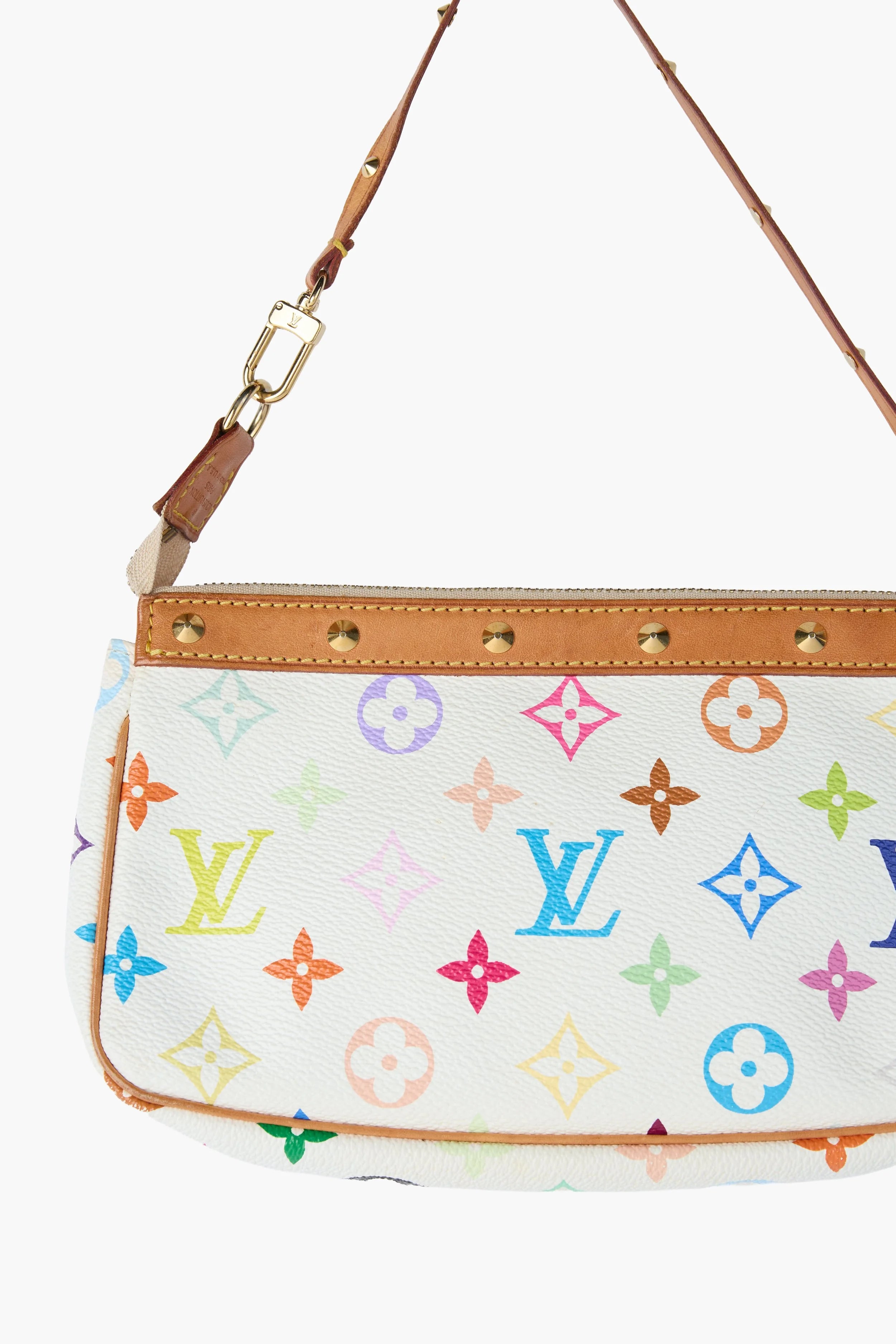 Louis Vuitton White Multicolor Murakami Pochette