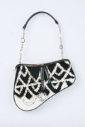 DIOR BLACK AND WHITE SEQUIN EVENING BAG