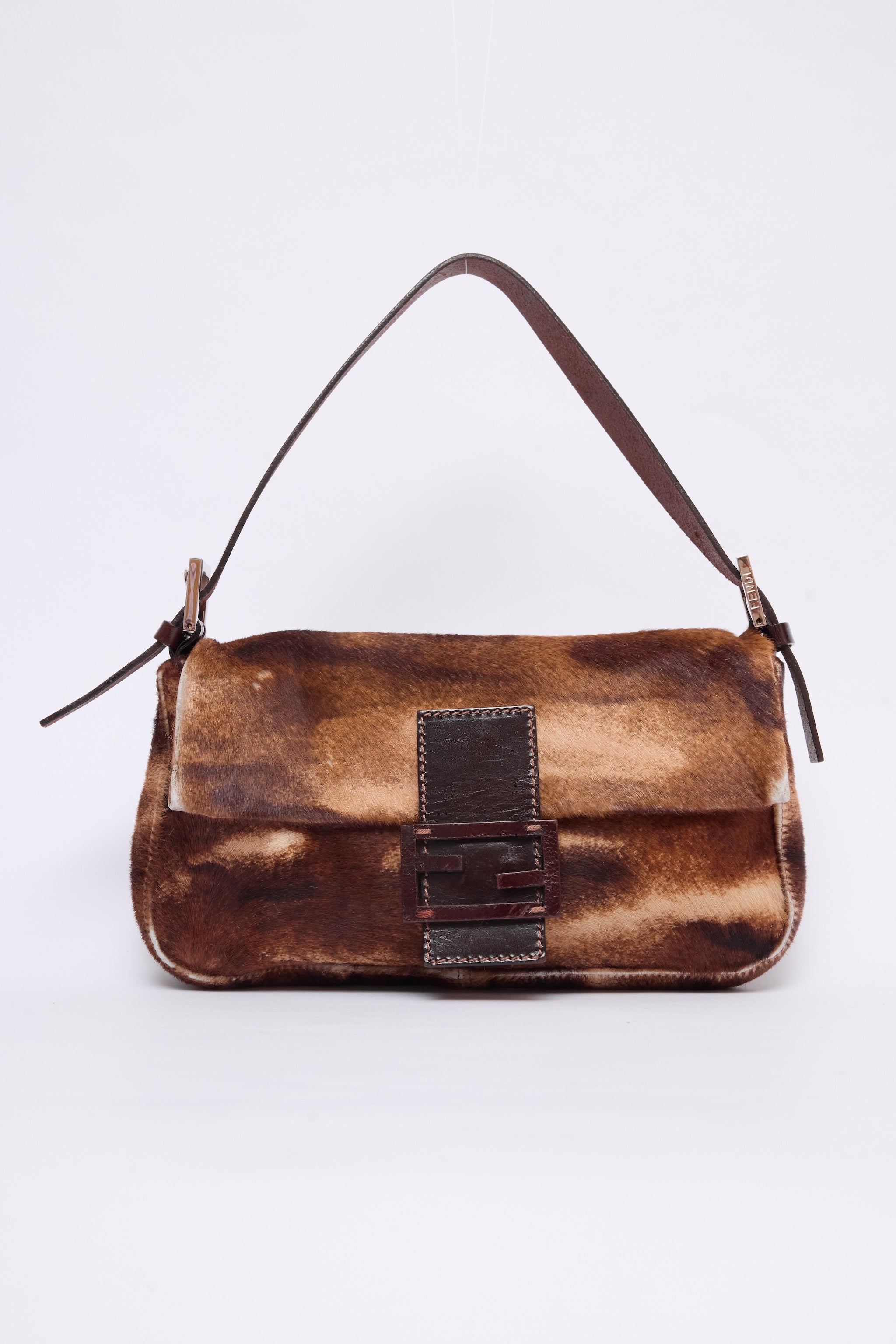 FENDI BROWN PONYHAIR BAGUETTE