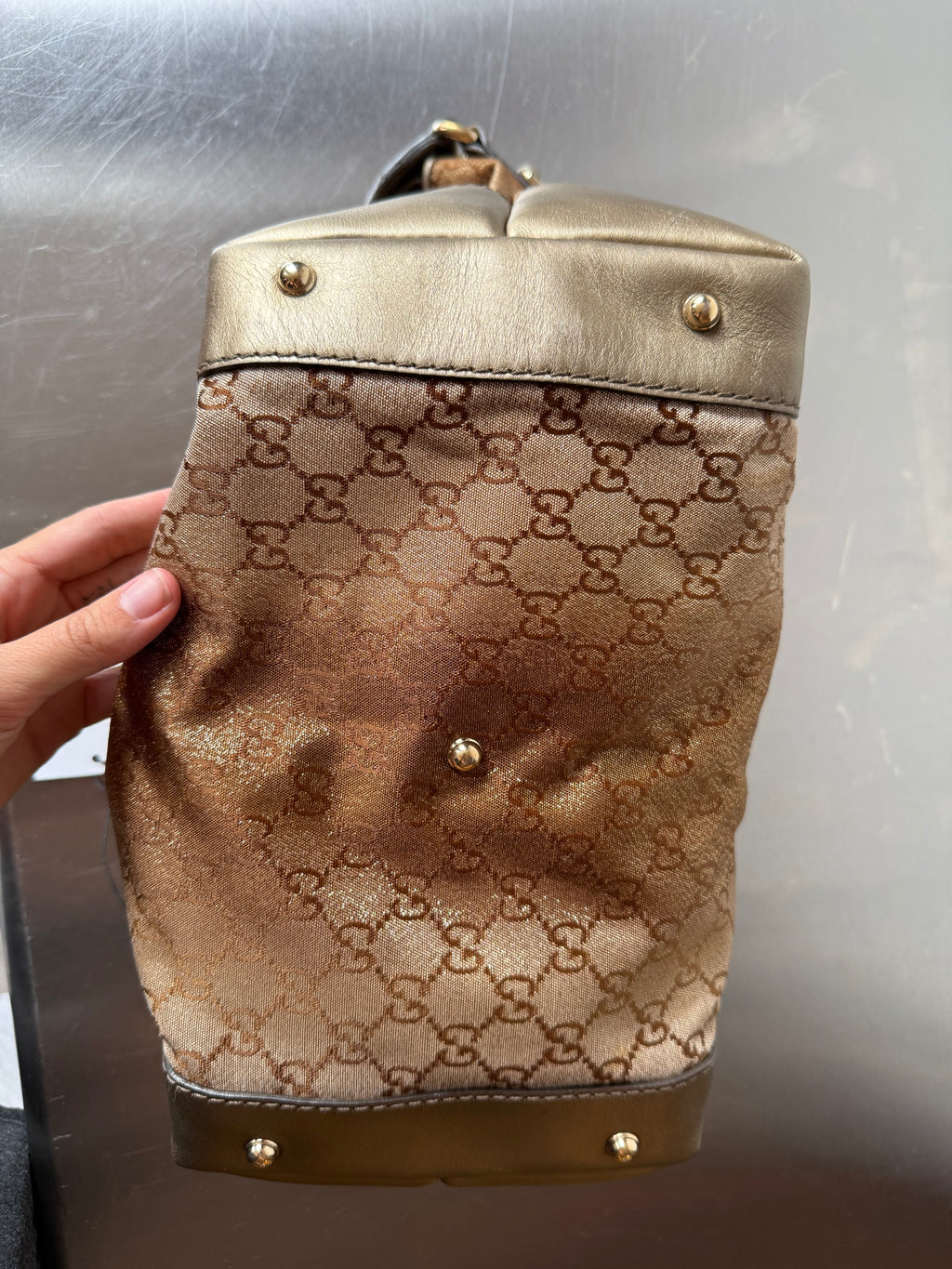GUCCI METALLIC GOLD GUCCISSIMA HOBO