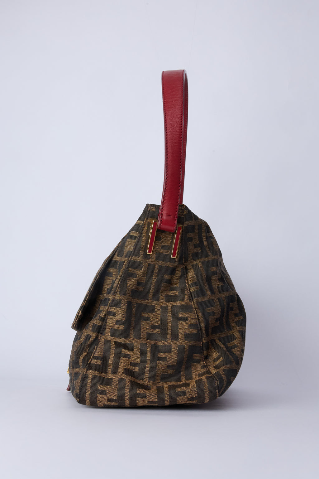 FENDI ZUCCA RED ENAMEL MAMMA BAGUETTE