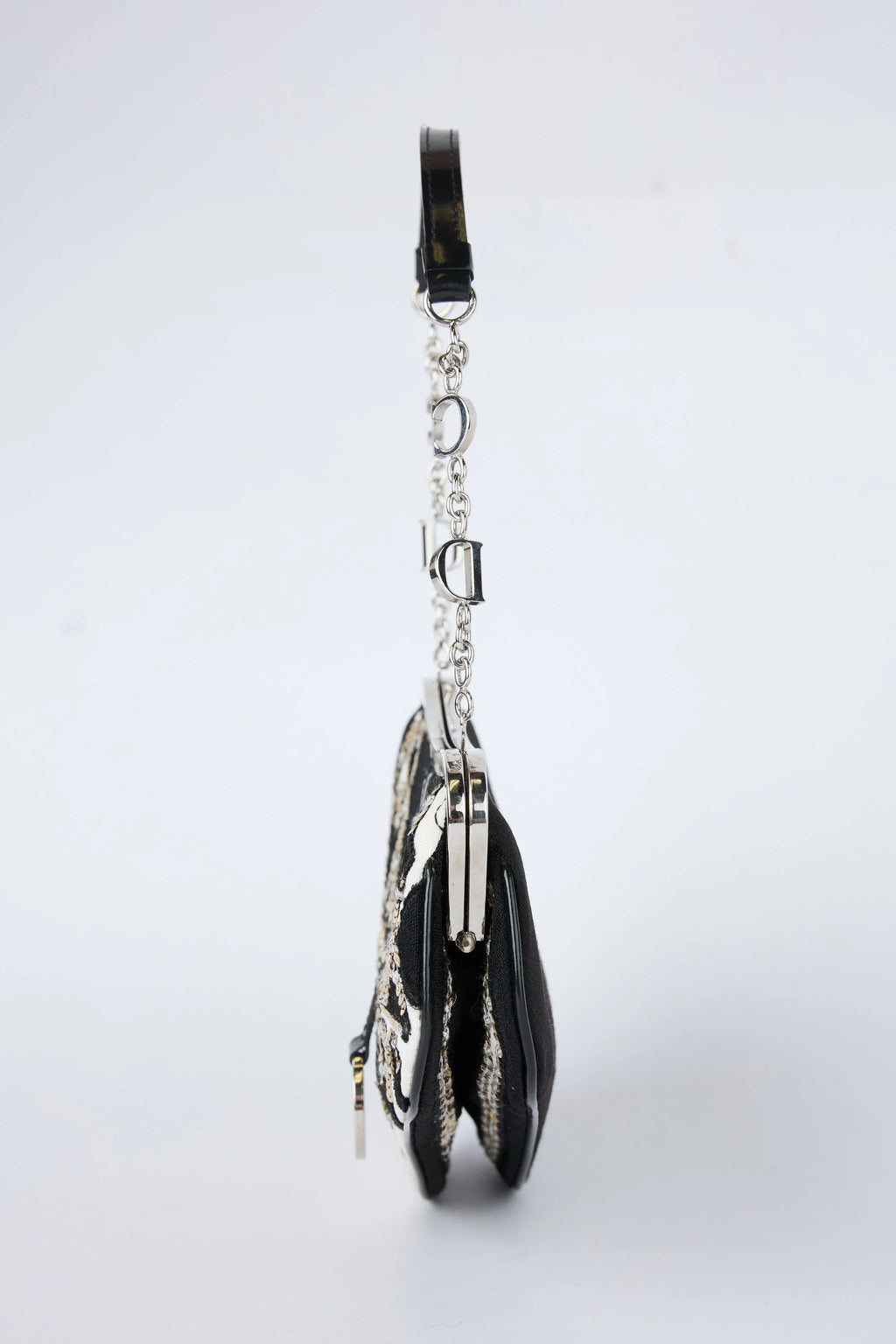 DIOR BLACK AND WHITE SEQUIN EVENING BAG