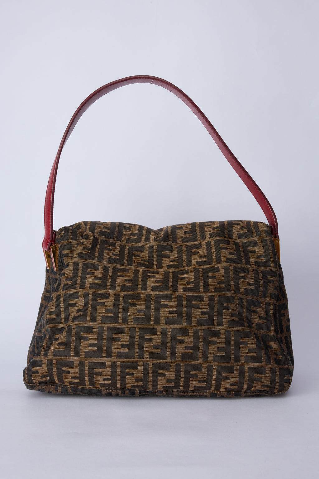 FENDI ZUCCA RED ENAMEL MAMMA BAGUETTE