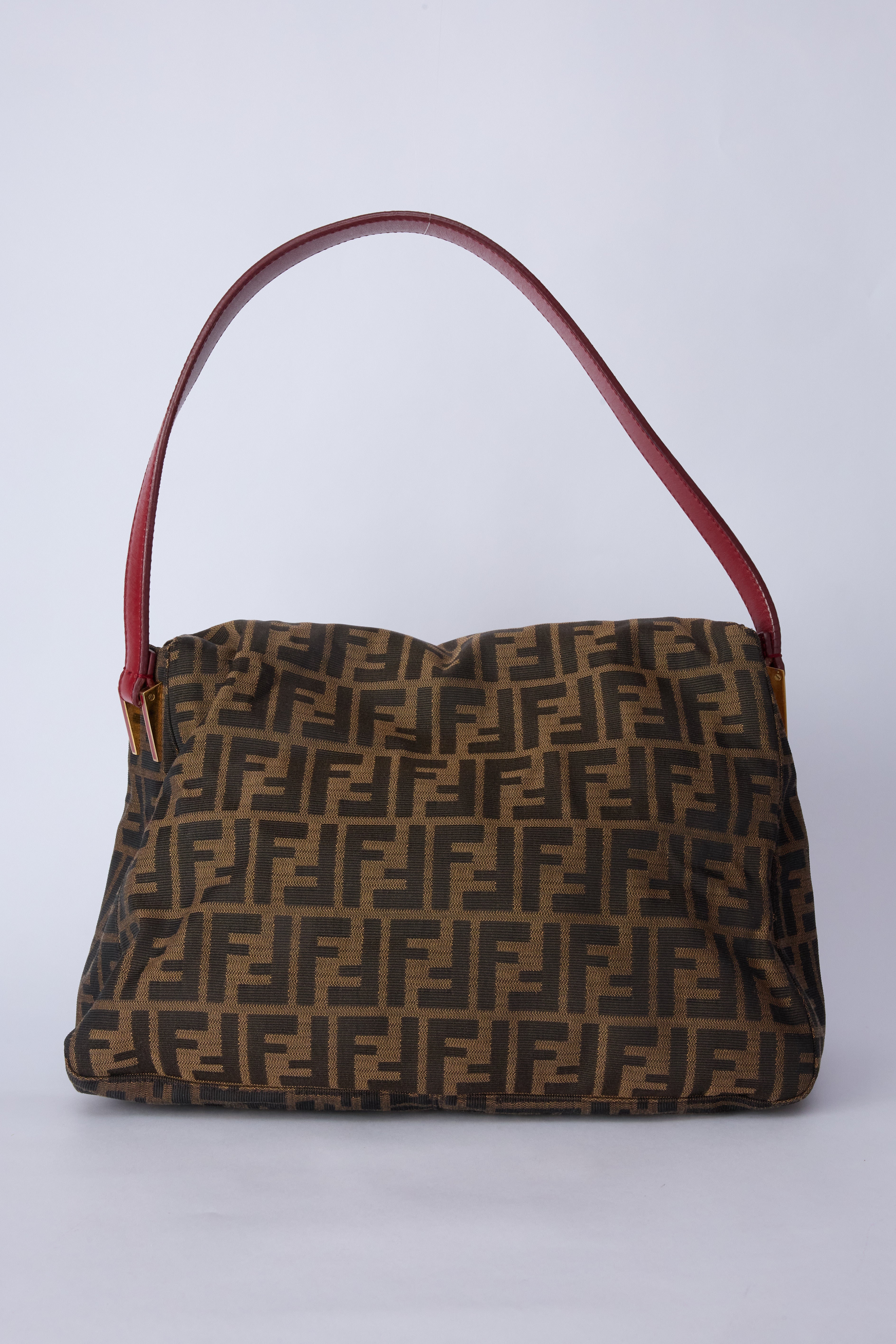 FENDI ZUCCA RED ENAMEL MAMMA BAGUETTE