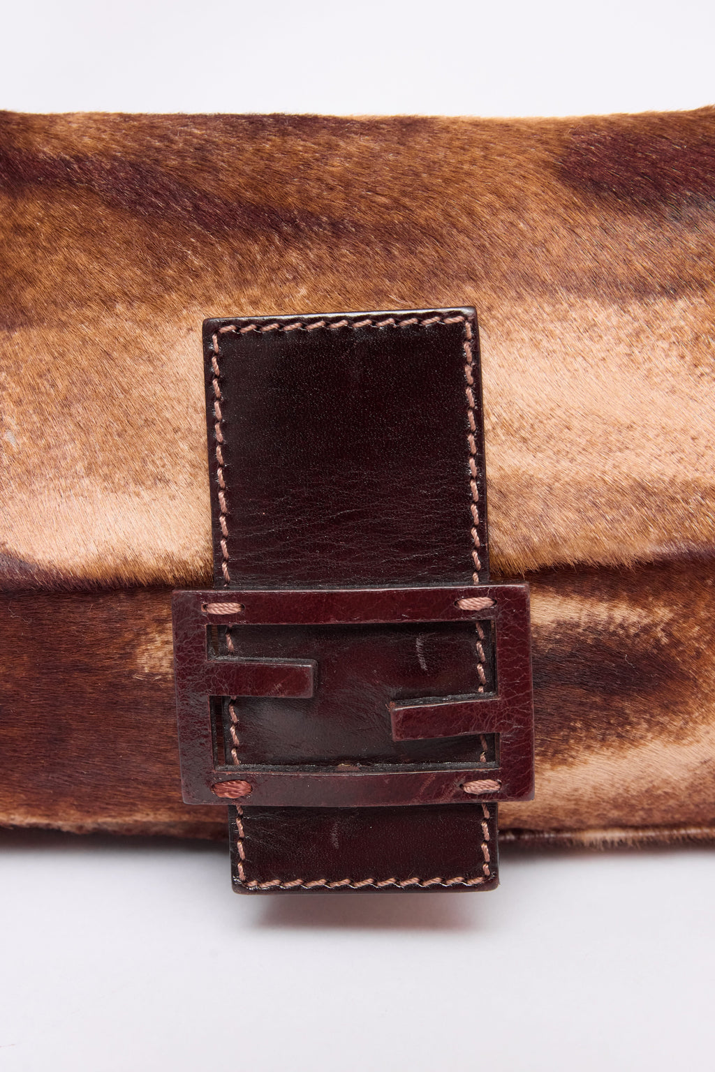 FENDI BROWN PONYHAIR BAGUETTE