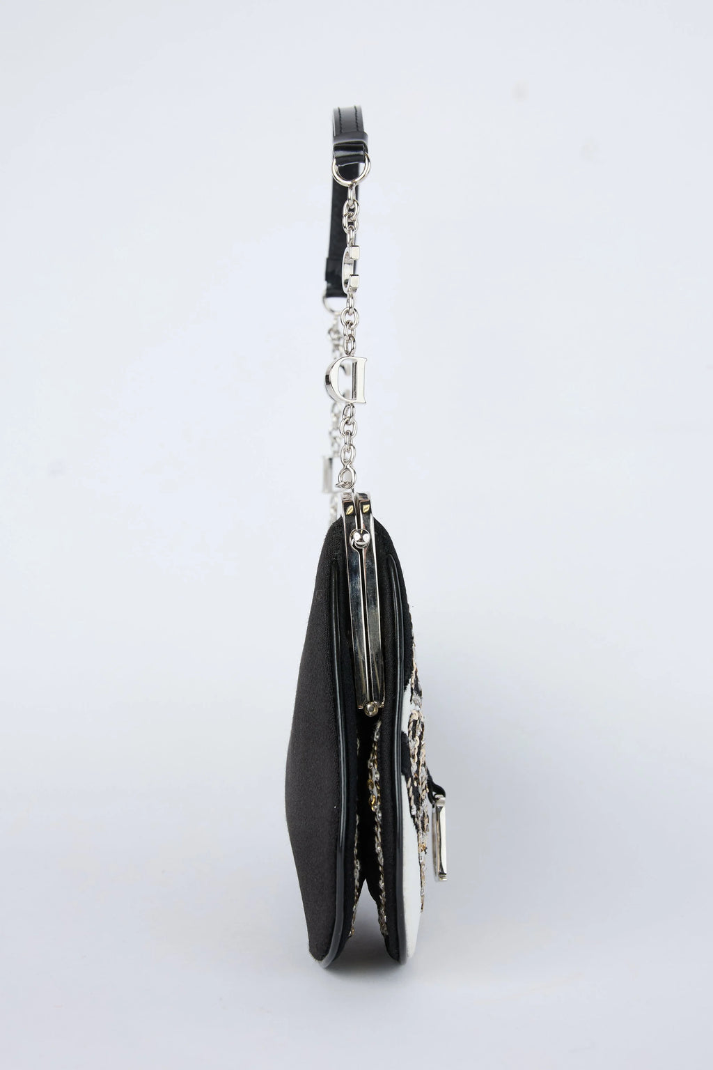 DIOR BLACK AND WHITE SEQUIN EVENING BAG