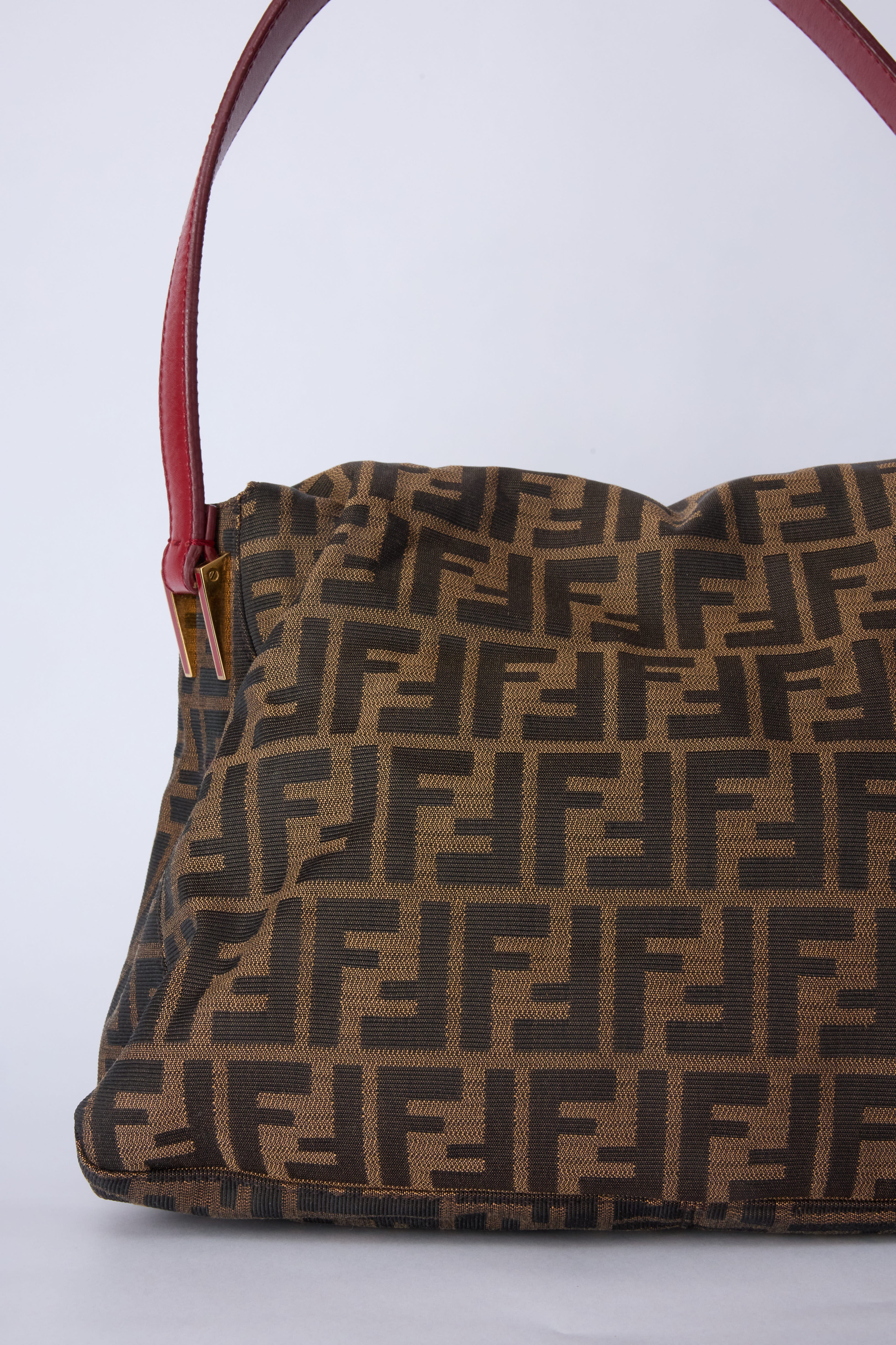 FENDI ZUCCA RED ENAMEL MAMMA BAGUETTE
