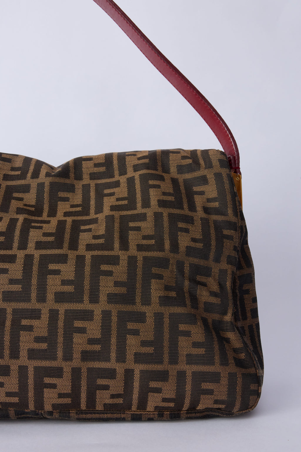 FENDI ZUCCA RED ENAMEL MAMMA BAGUETTE