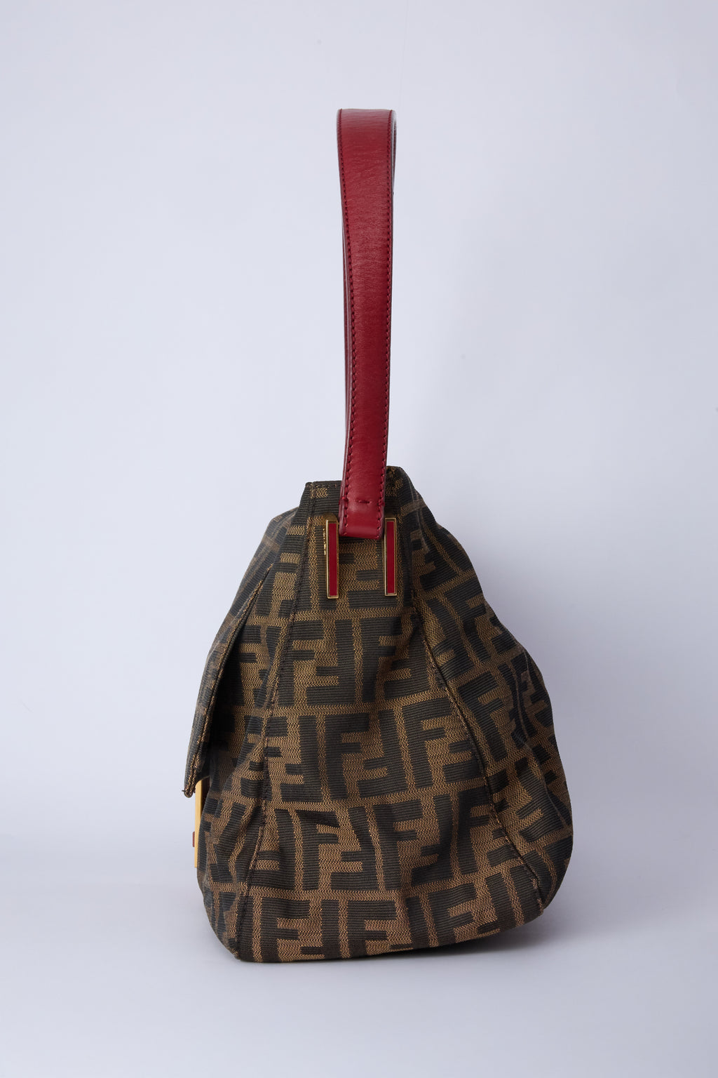 FENDI ZUCCA RED ENAMEL MAMMA BAGUETTE