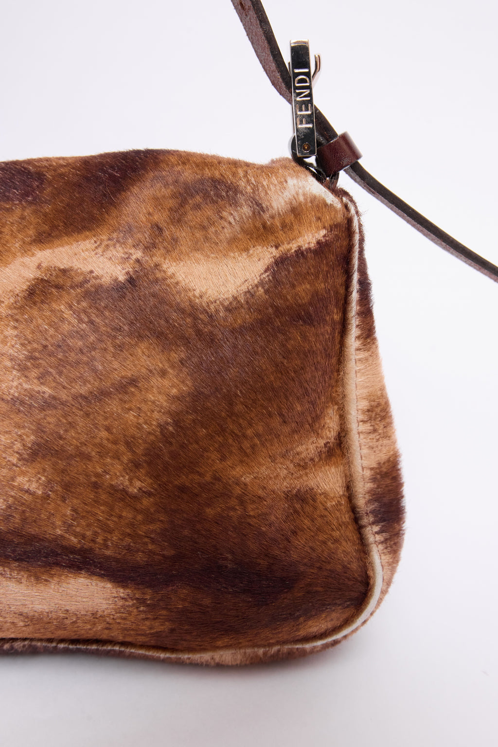 FENDI BROWN PONYHAIR BAGUETTE