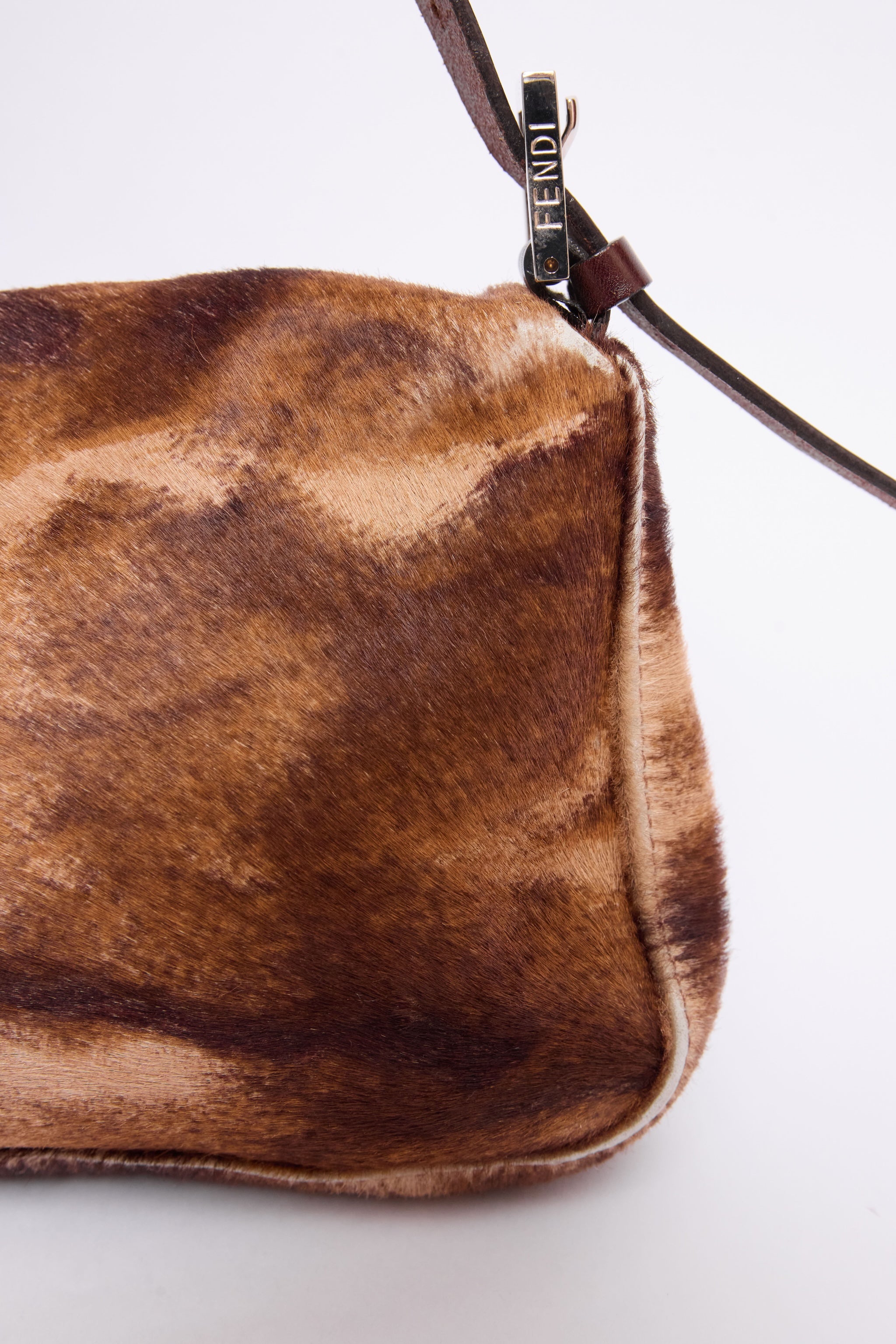 FENDI BROWN PONYHAIR BAGUETTE