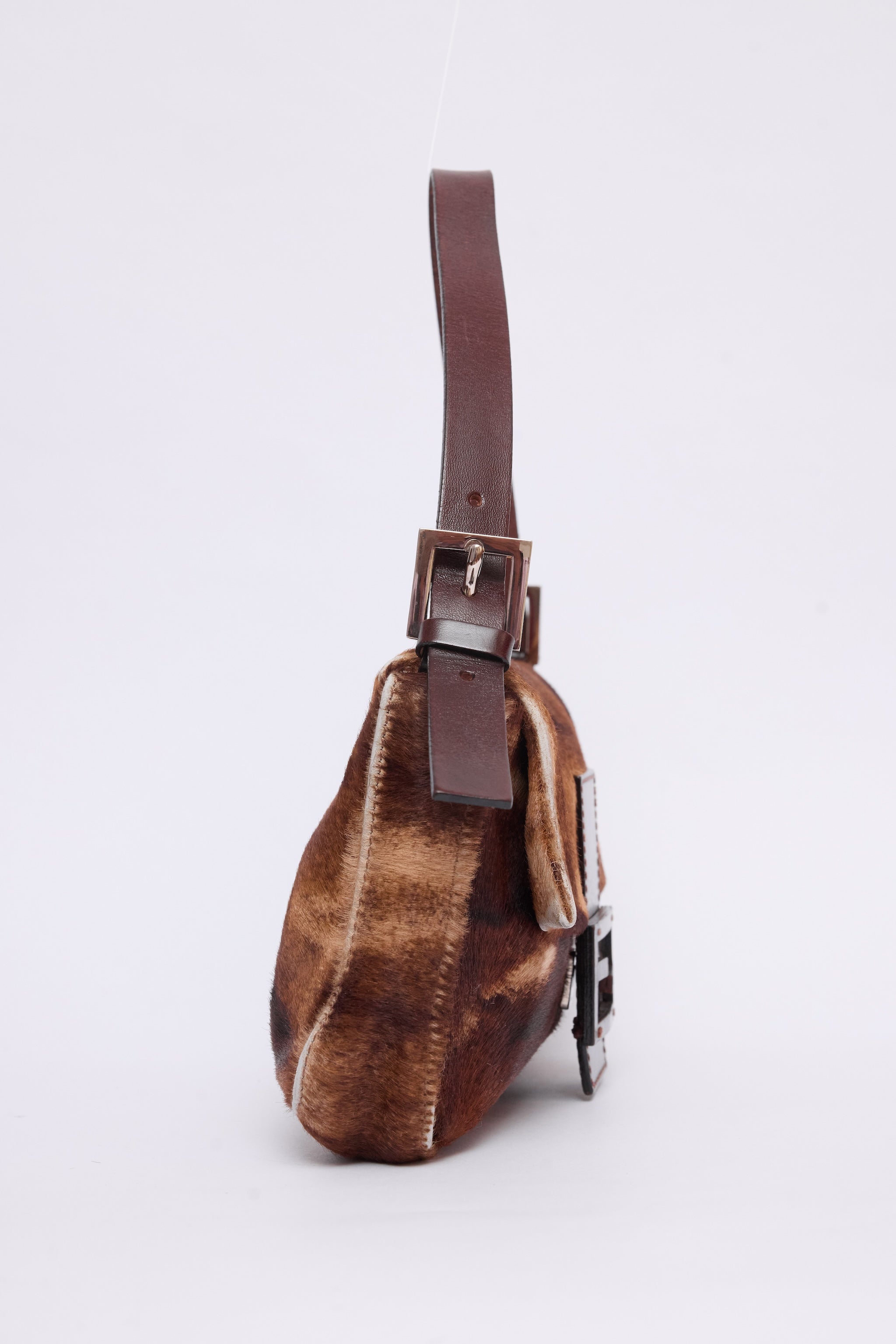 FENDI BROWN PONYHAIR BAGUETTE