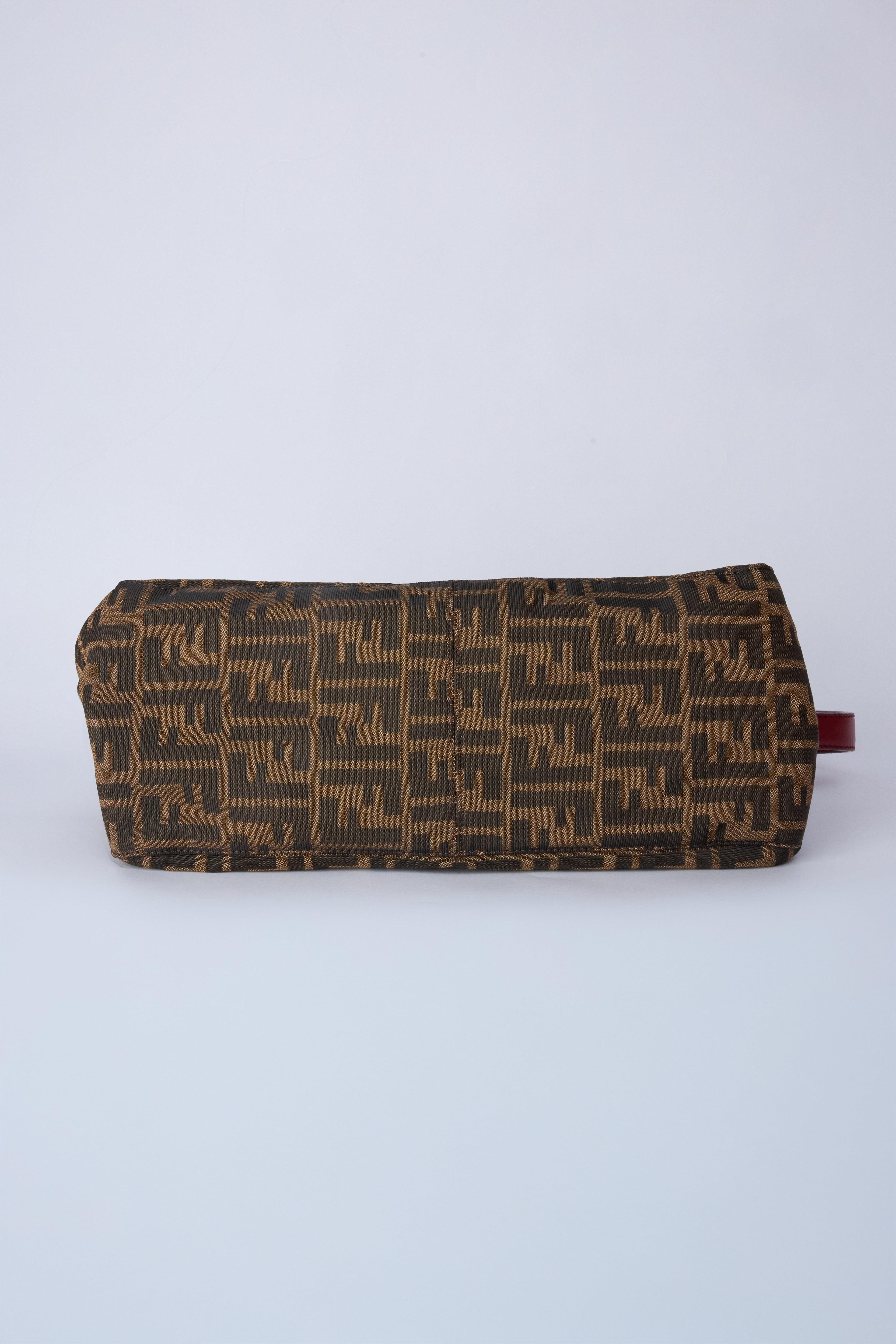 FENDI ZUCCA RED ENAMEL MAMMA BAGUETTE