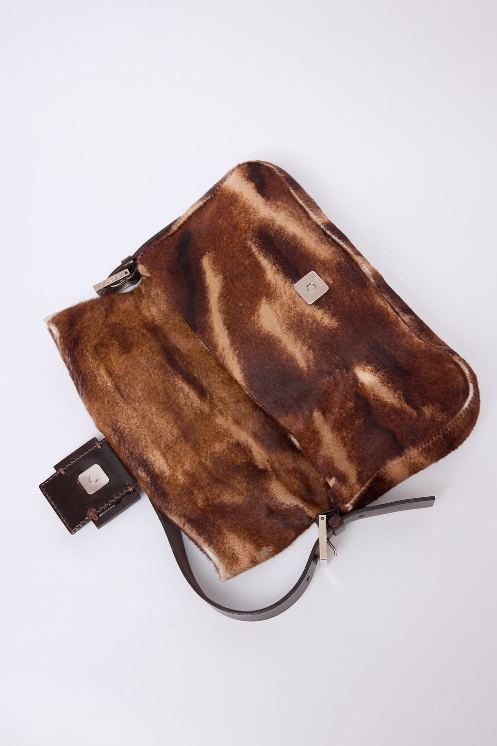 FENDI BROWN PONYHAIR BAGUETTE