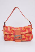 FENDI ORANGE SWIRL BEADED BAGUETTE