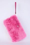 PRADA PINK FAUX FUR CLUTCH