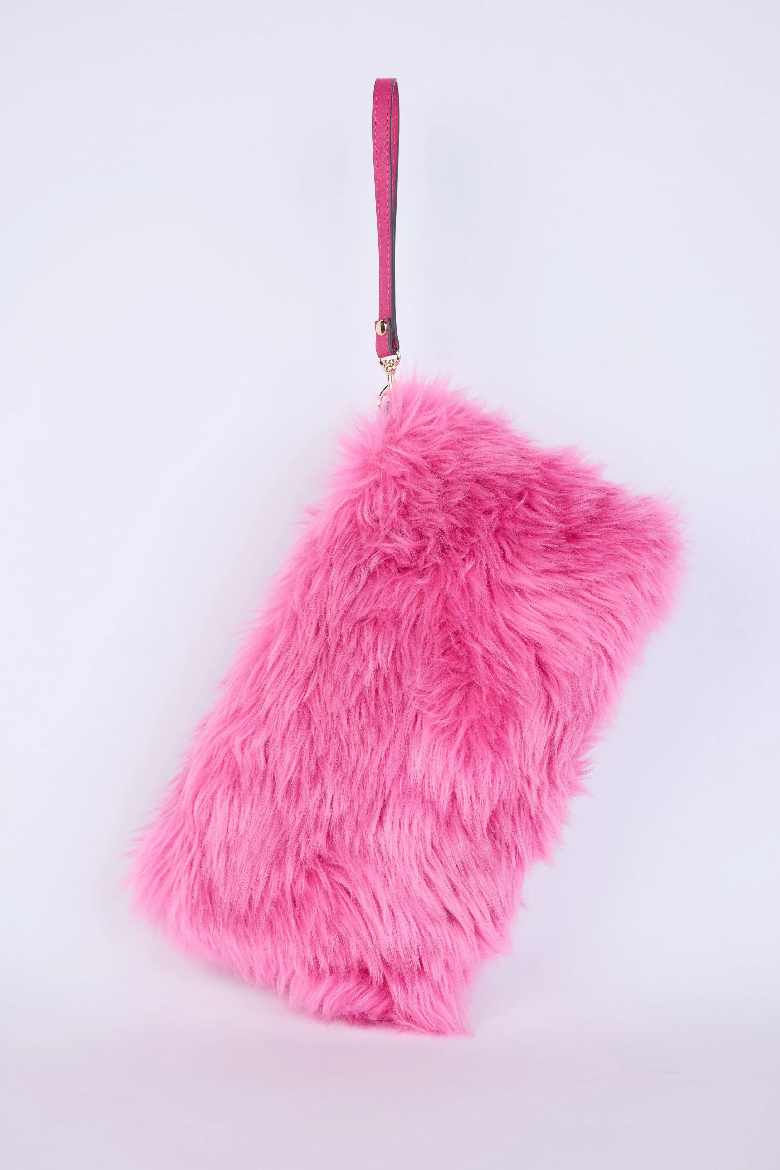 PRADA PINK FAUX FUR CLUTCH