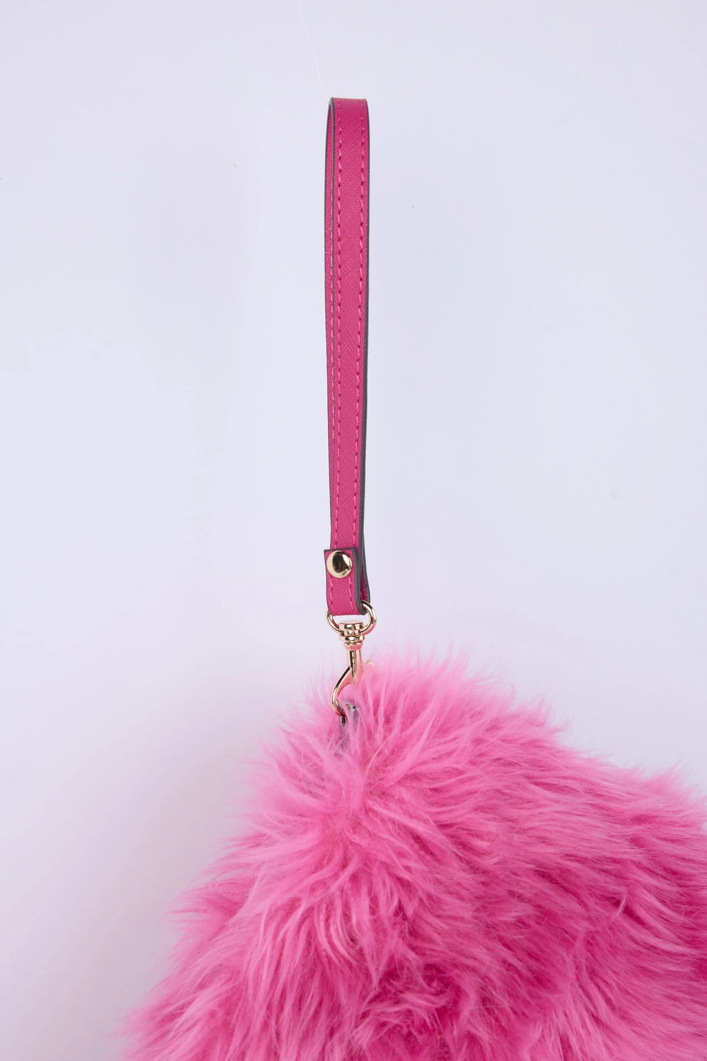 PRADA PINK FAUX FUR CLUTCH