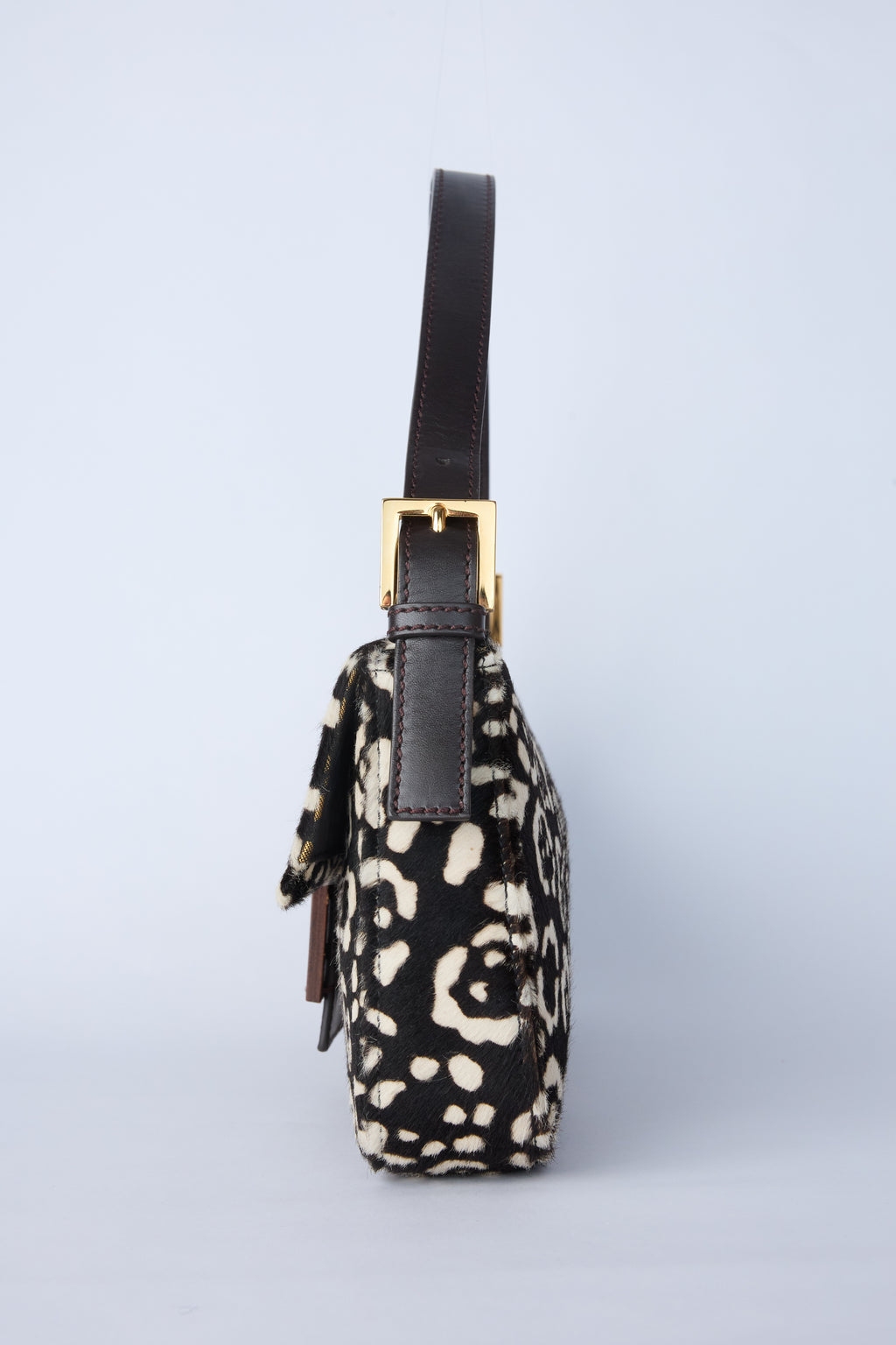 FENDI BLACK & WHITE LEOPARD PRINT BAGUETTE