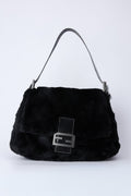 FENDI BLACK FUR MAMMA BAGUETTE