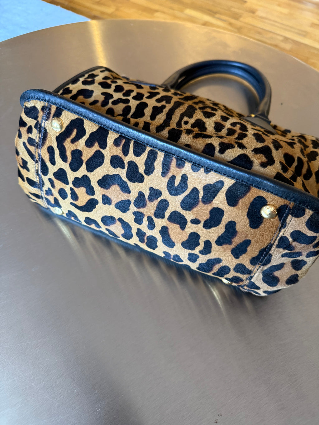 PRADA LEOPARD-PONYHAIR FRAME BAG
