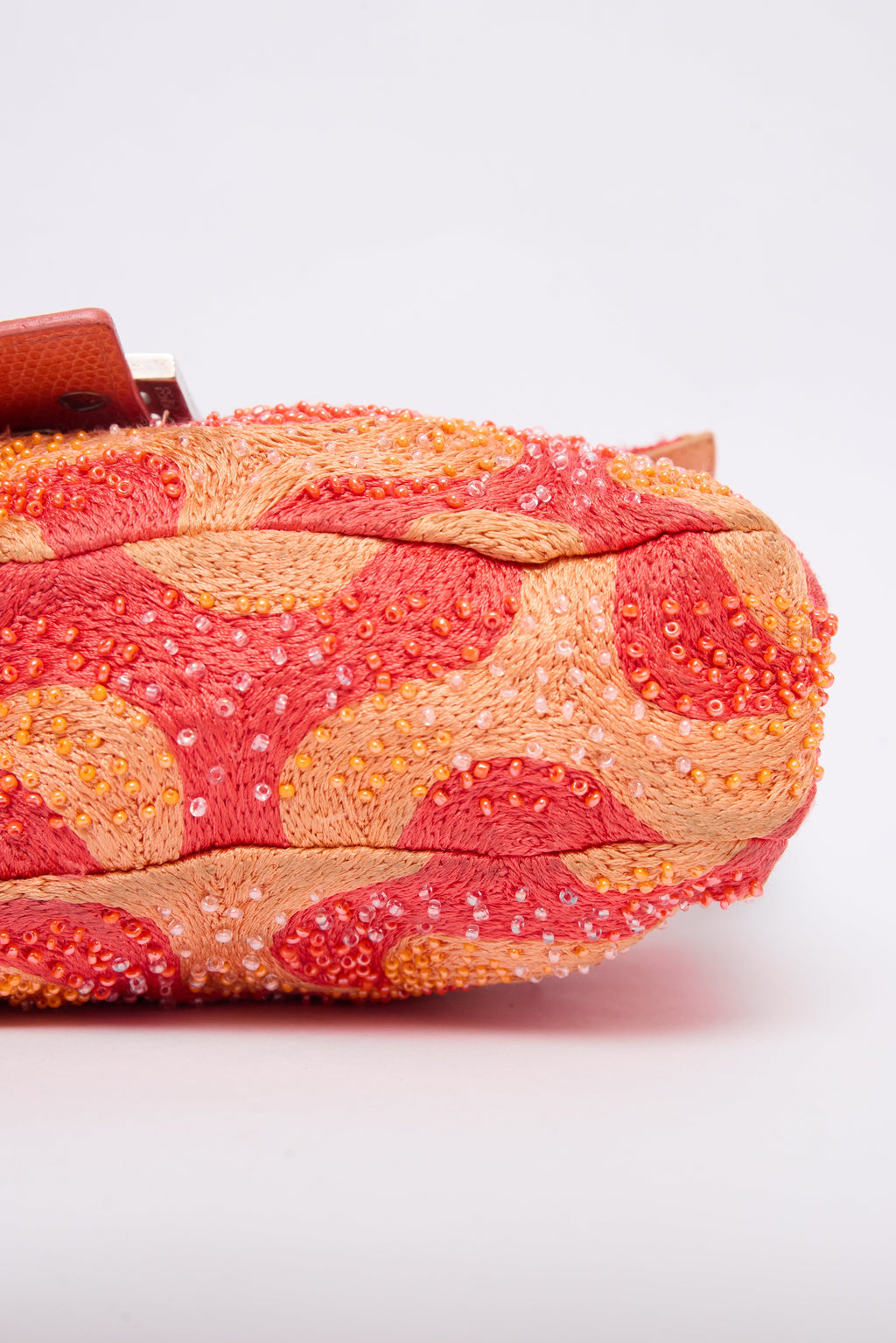 FENDI ORANGE SWIRL BEADED BAGUETTE