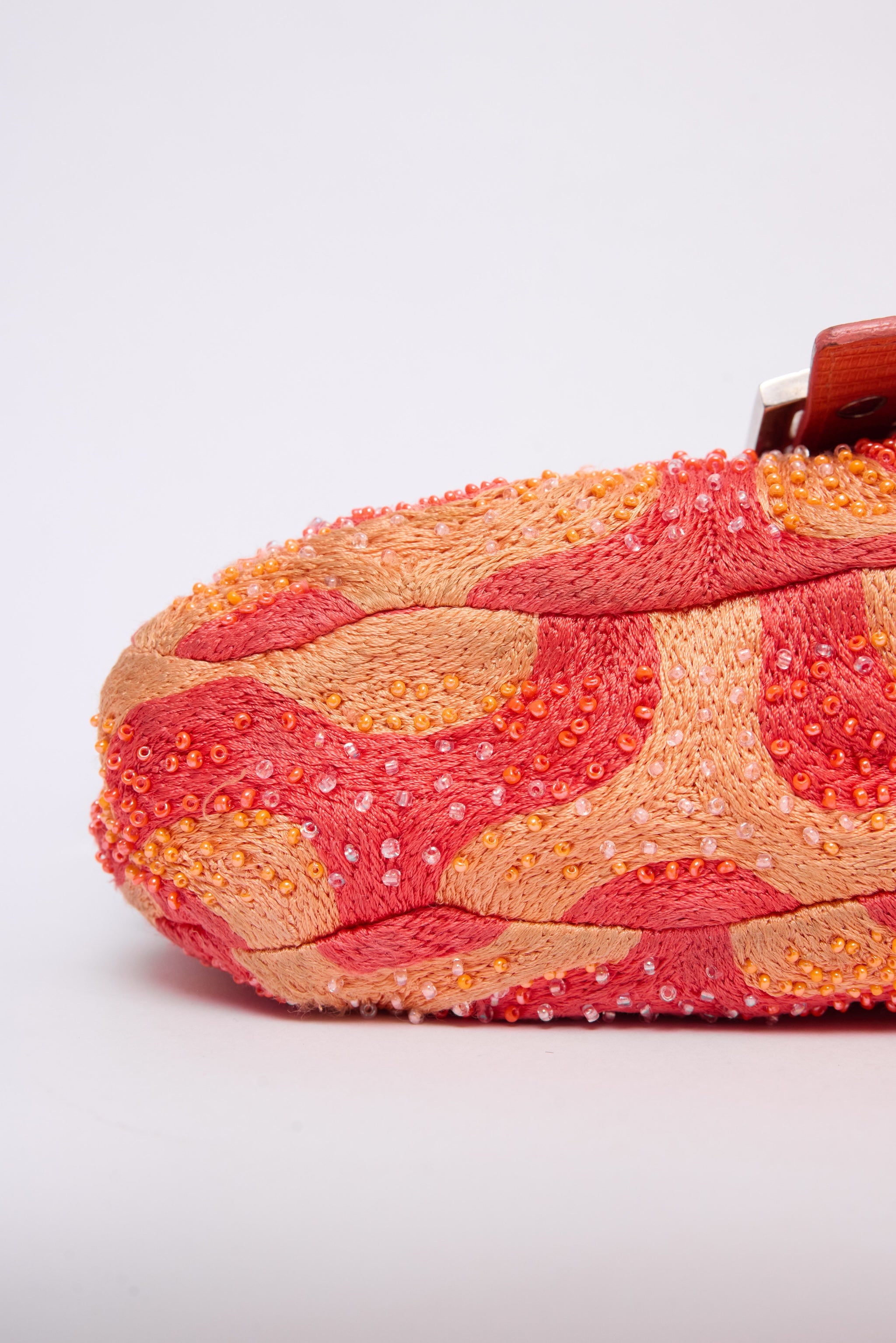 FENDI ORANGE SWIRL BEADED BAGUETTE