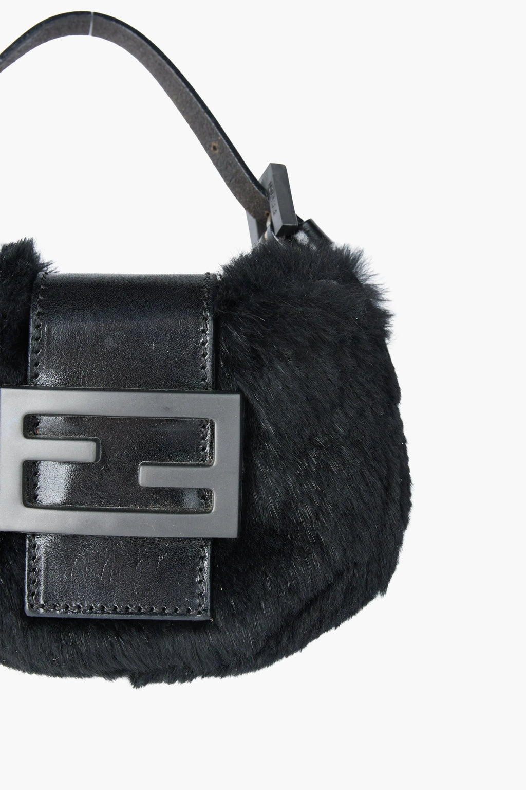 Fendi Mini Black Fur Croissant