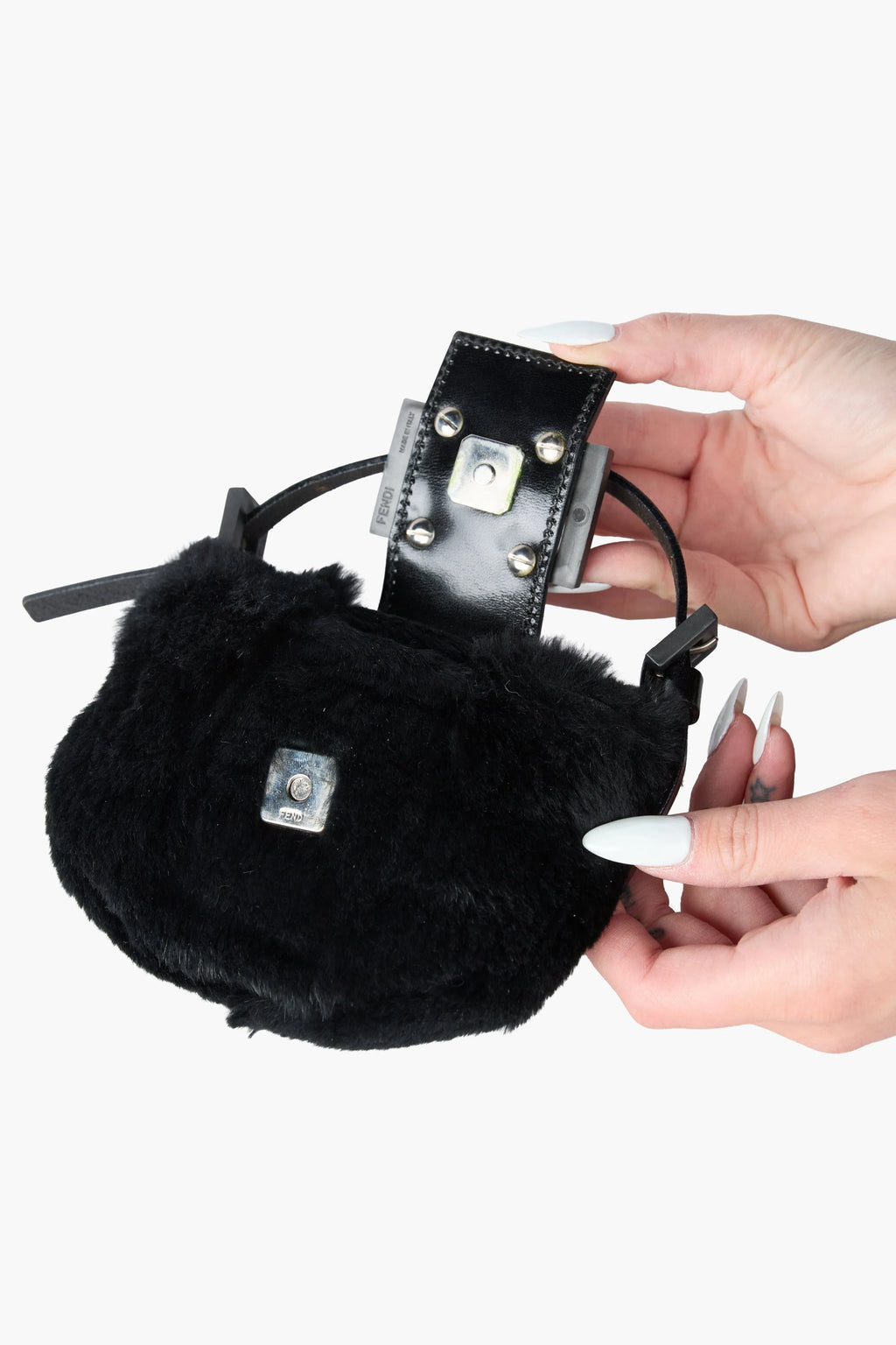 Fendi Mini Black Fur Croissant