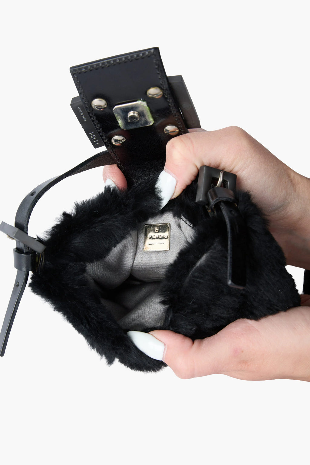 Fendi Mini Black Fur Croissant