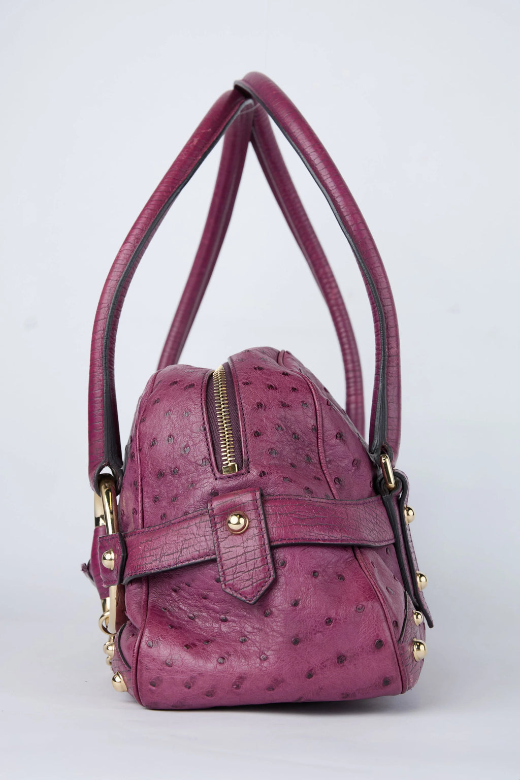 RARE GUCCI PURPLE OSTRICH HORSEBIT BAG
