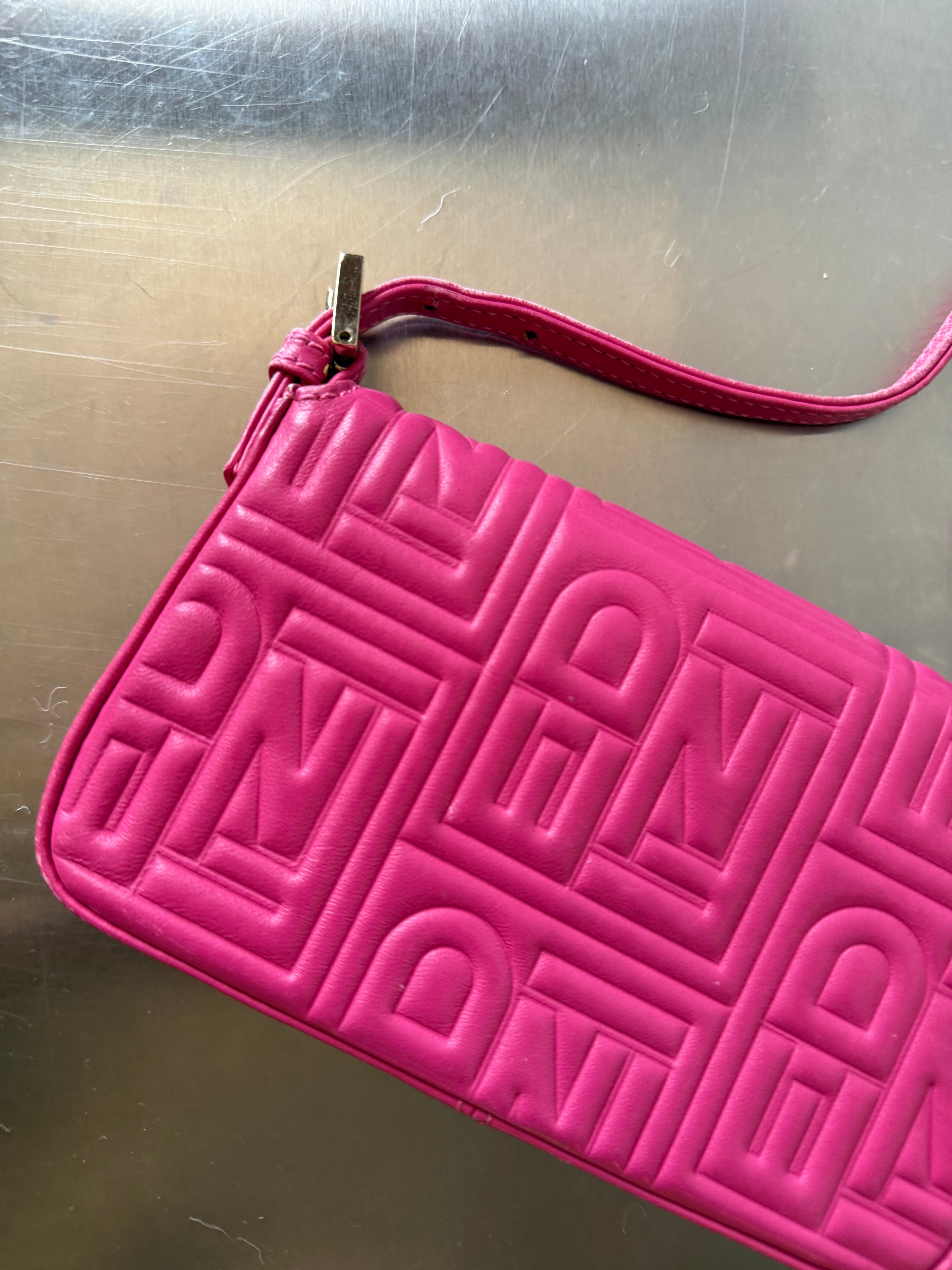 FENDI PINK NAPPA MINI BAGUETTE